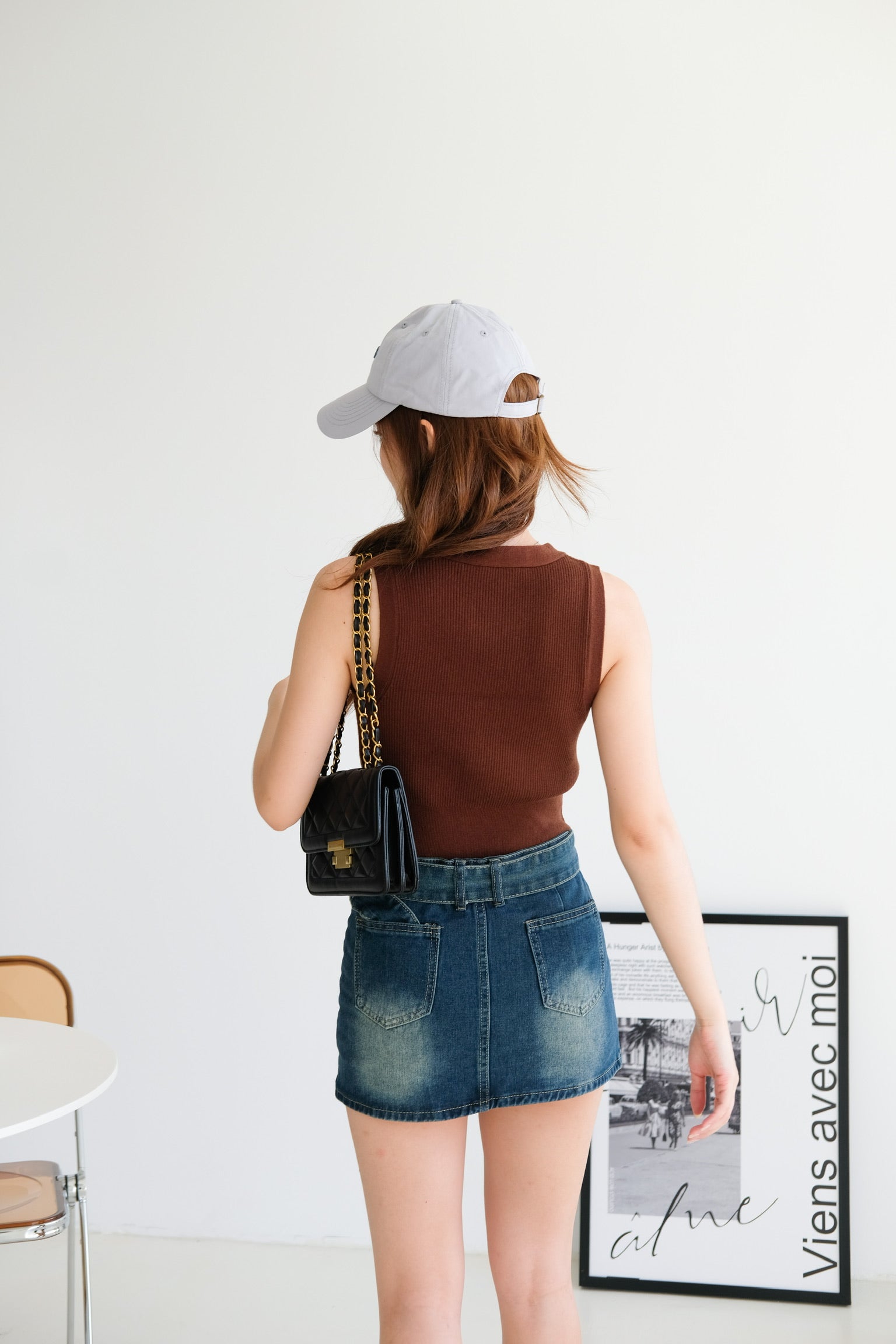 Nadia V Neck Vest Top (Brownie)