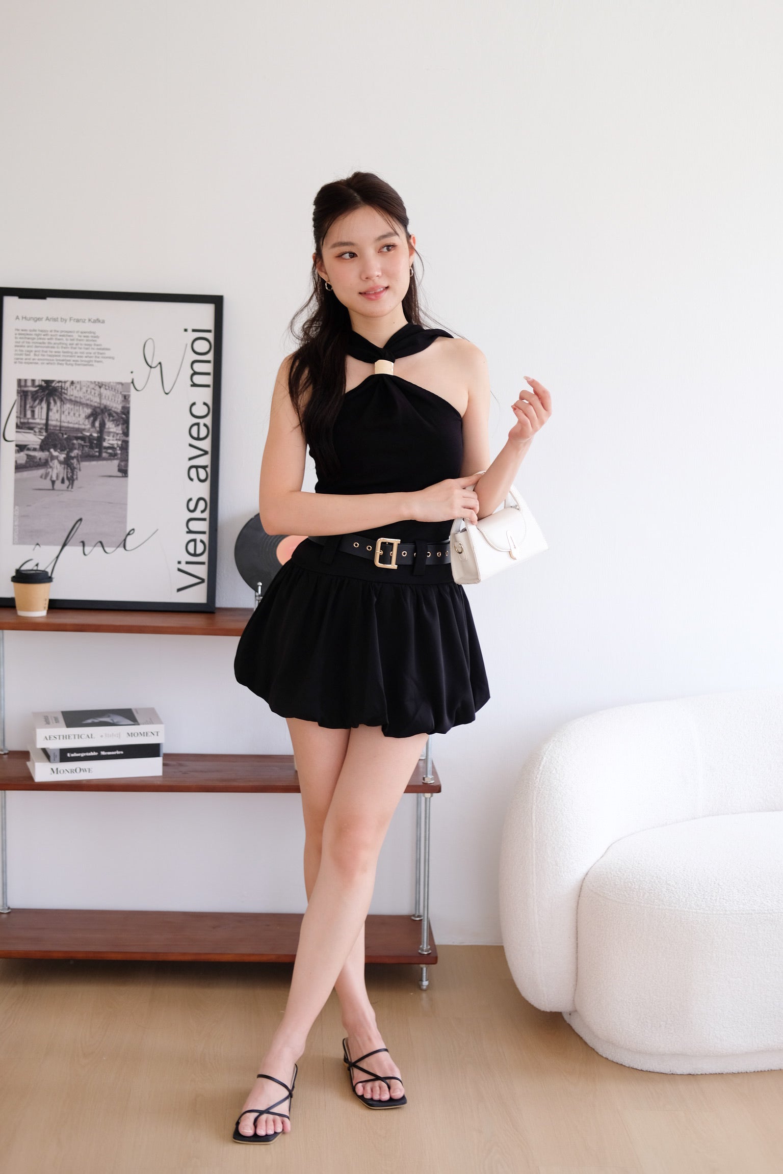 Rookie Belted Bubble Skirt (Black)