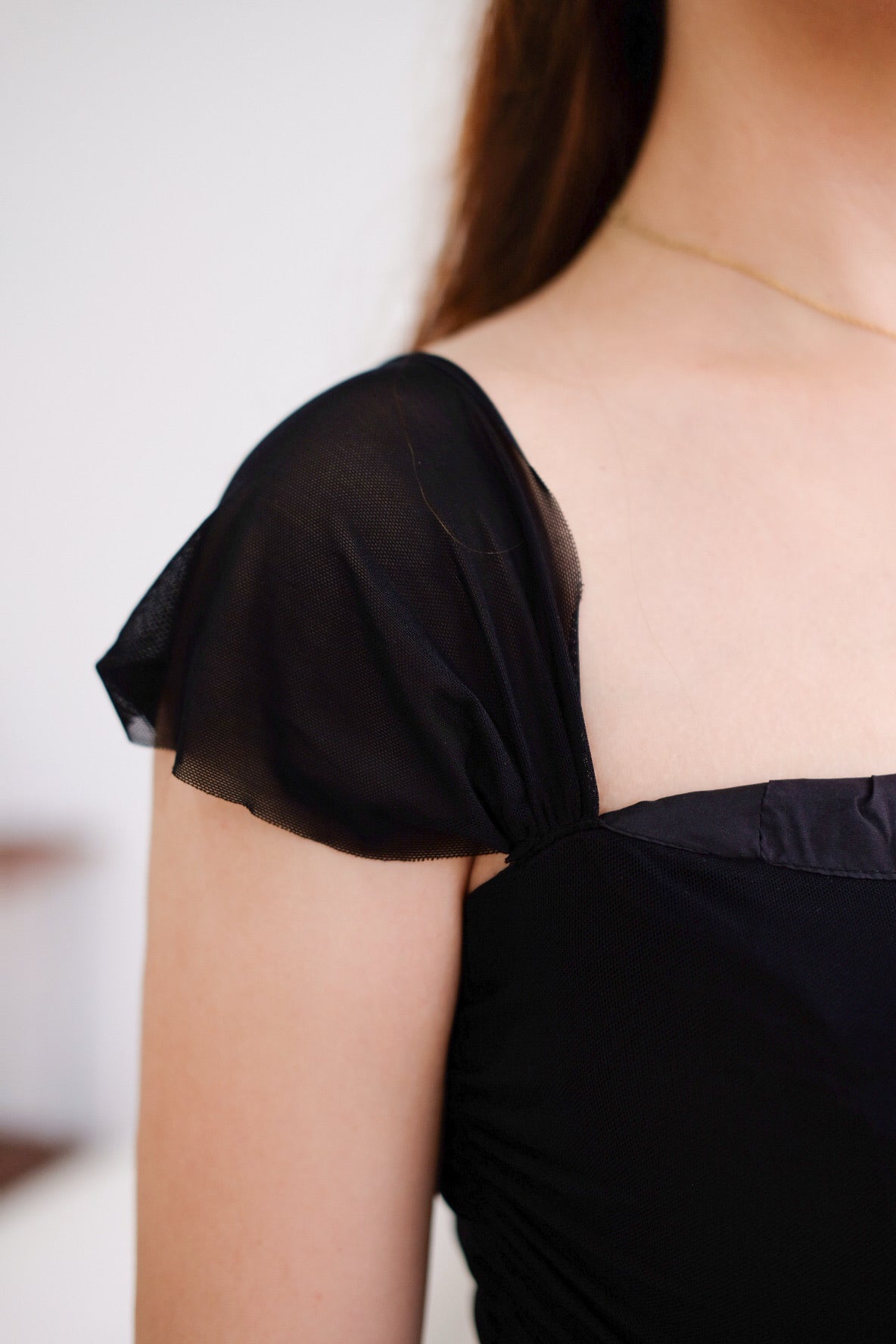 Black Padded Ruched Top