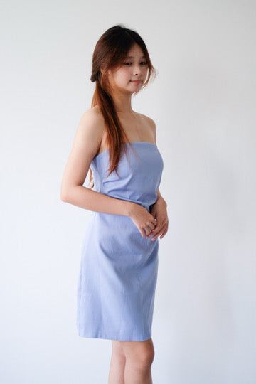 Blue Tube Mini Dress