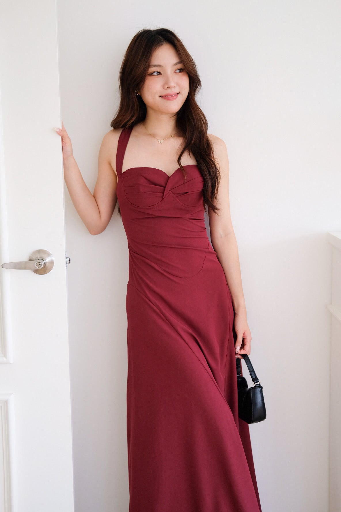 Edelynn Skater Maxi Dress (Wine)