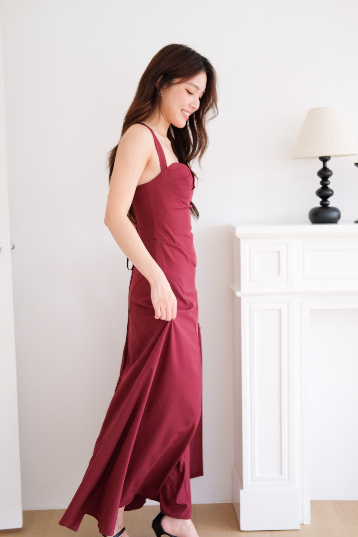 Edelynn Skater Maxi Dress (Wine)