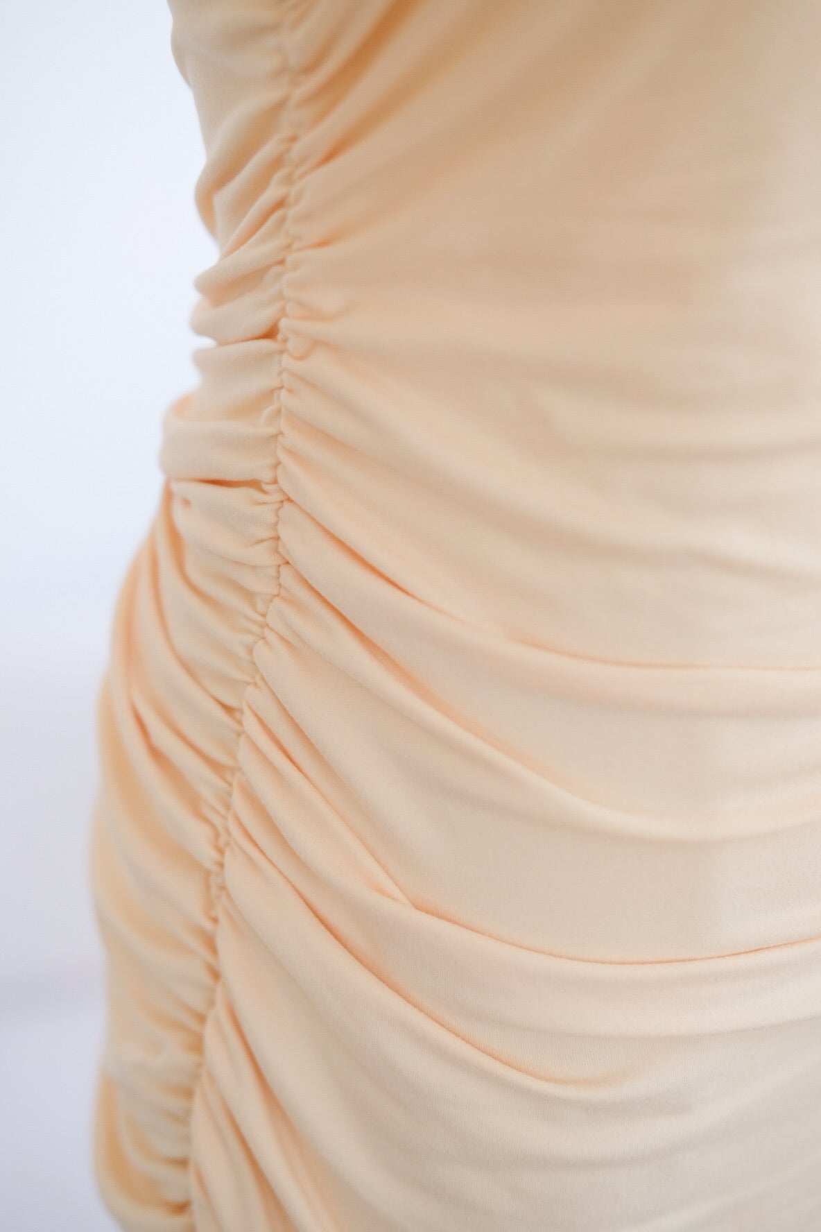 Yellow Ruched Mesh Bodycon Mini Dress