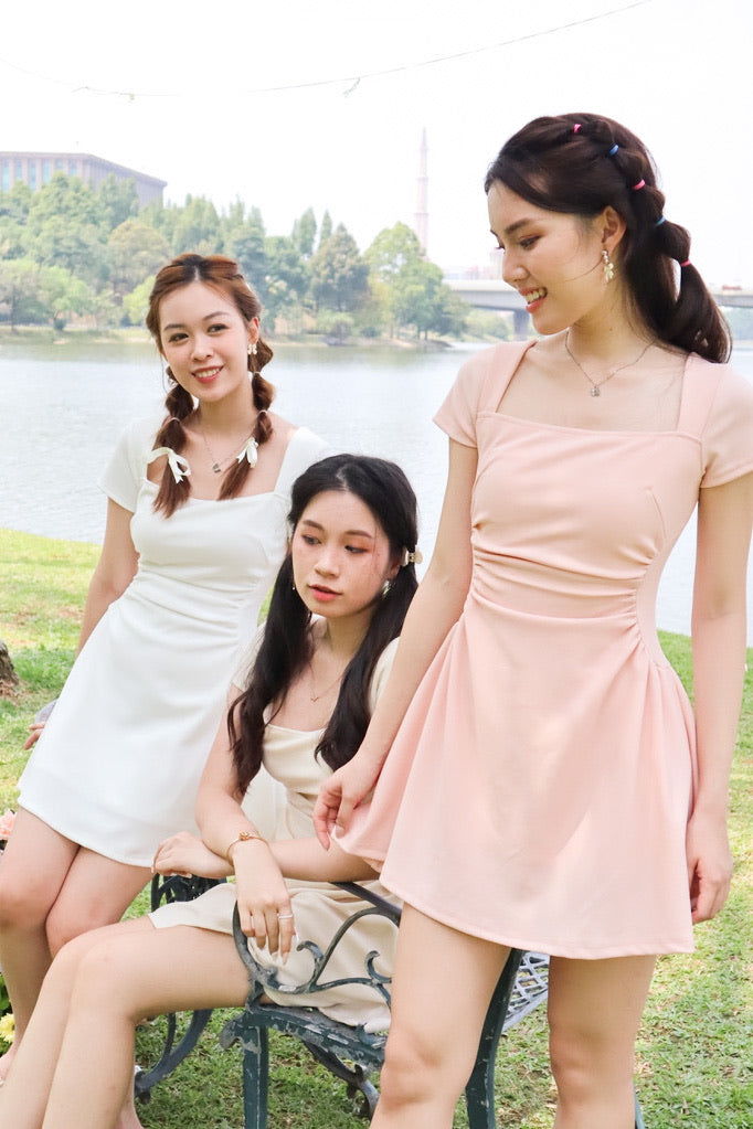 Karina Super Slim Sleeved Dress (Blush Pink)