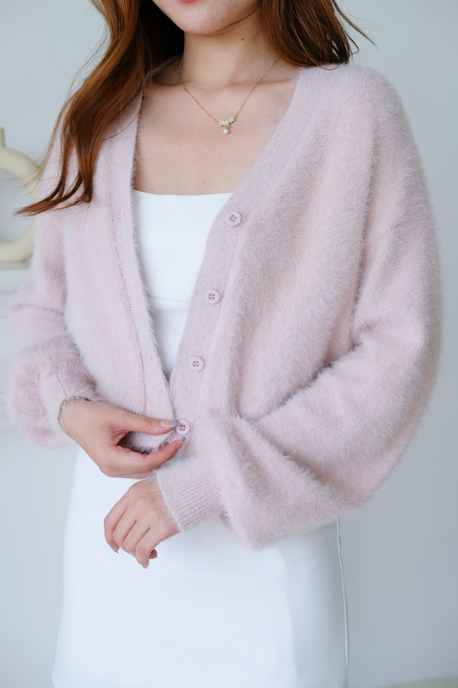 Emely Furry Outerwear (Baby Pink)