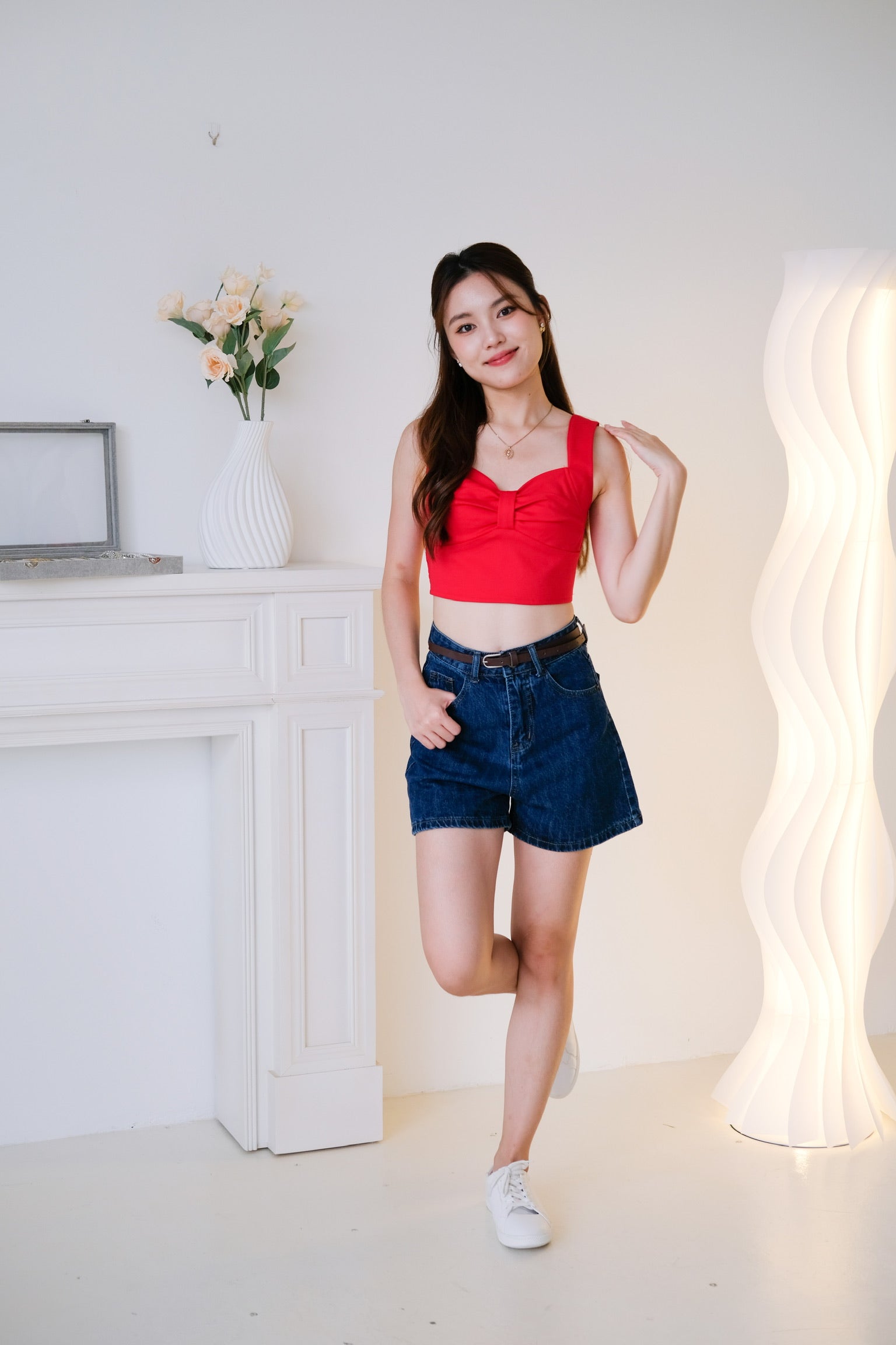 Willabel Bow Crop Top (Red)