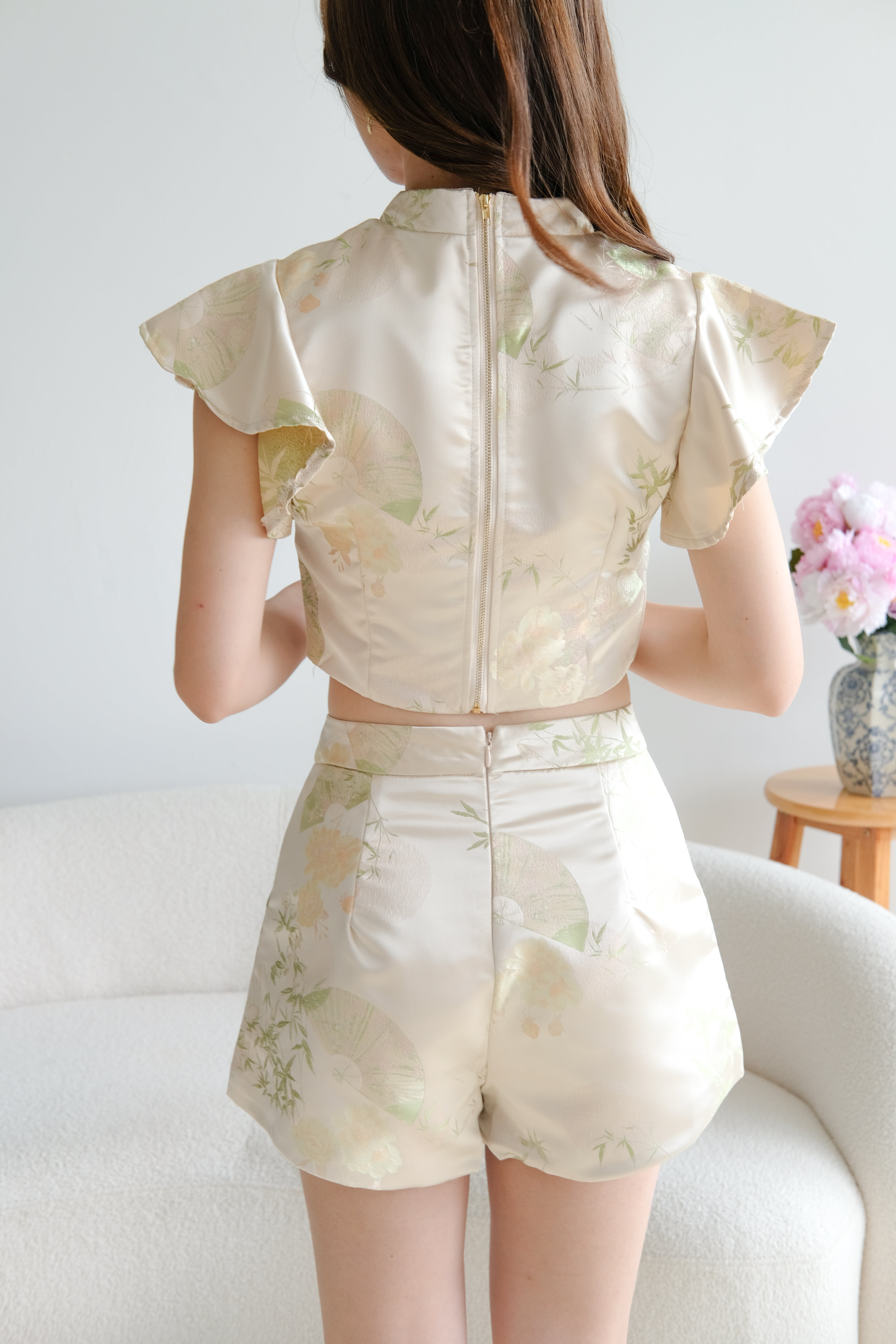 An Qi Cheongsam Set (Champagne Beige)