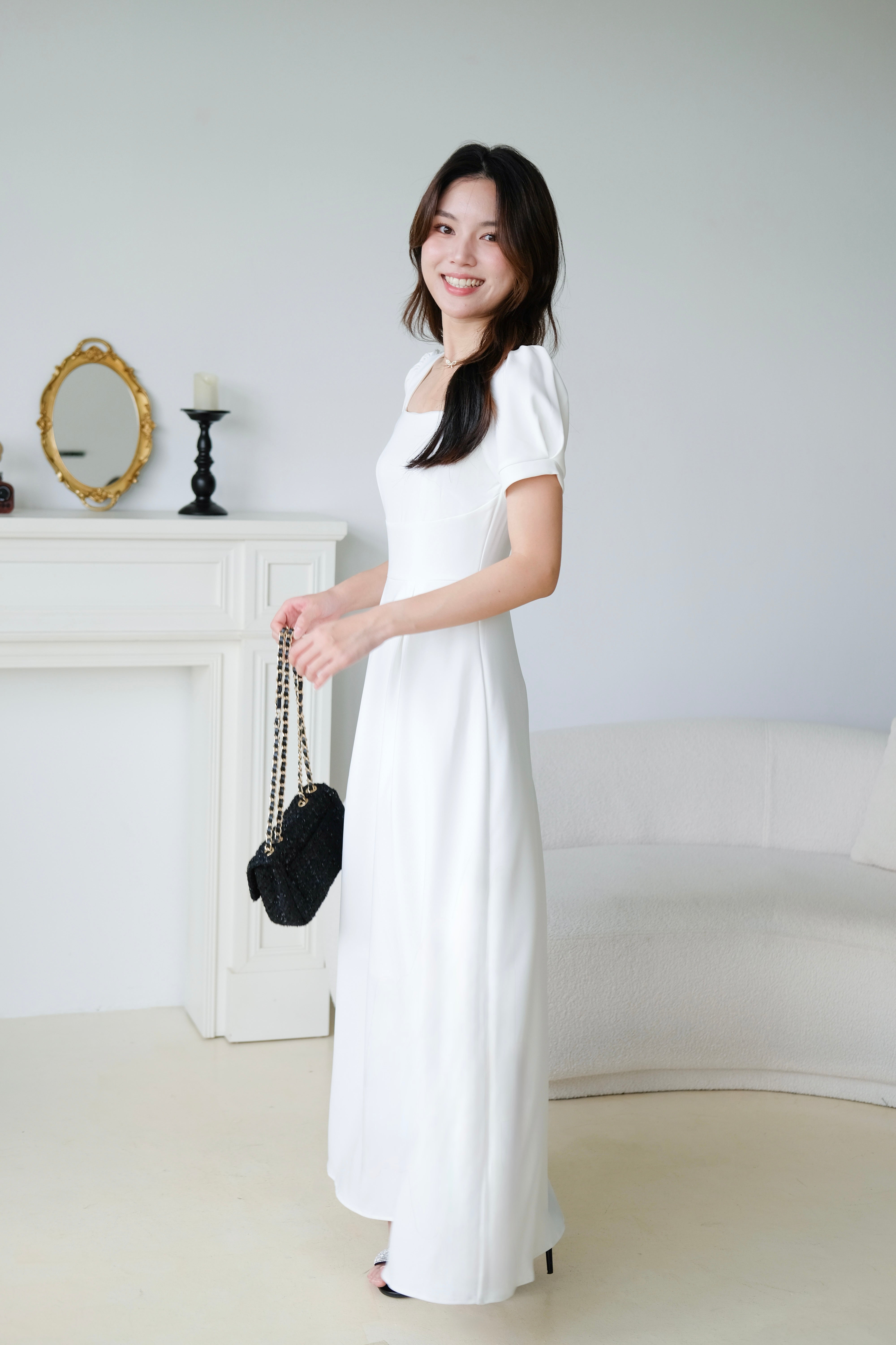 Sorelle Maxi Dinner Dress (White)