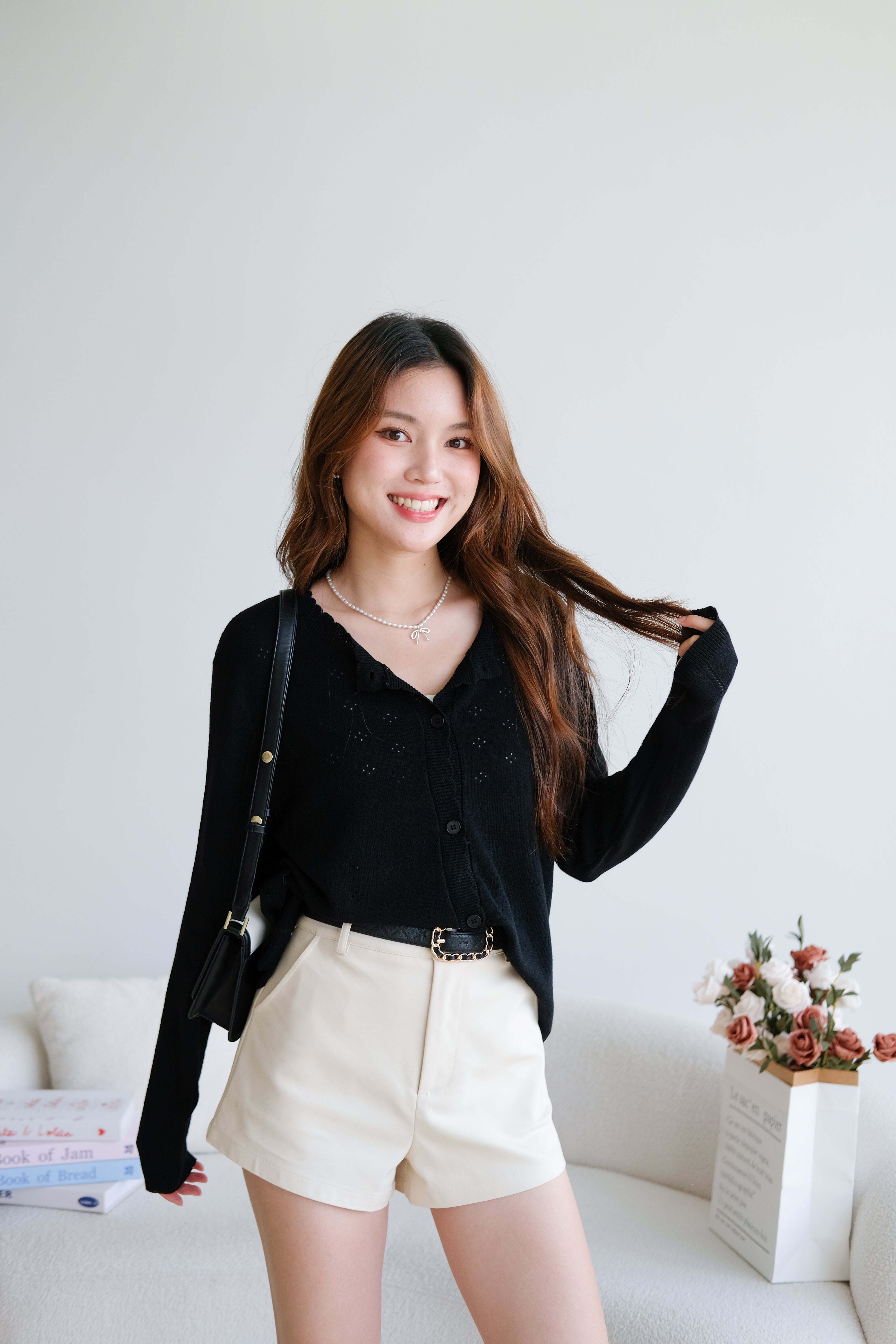 Kasley Light Knit Cardigan (Black)