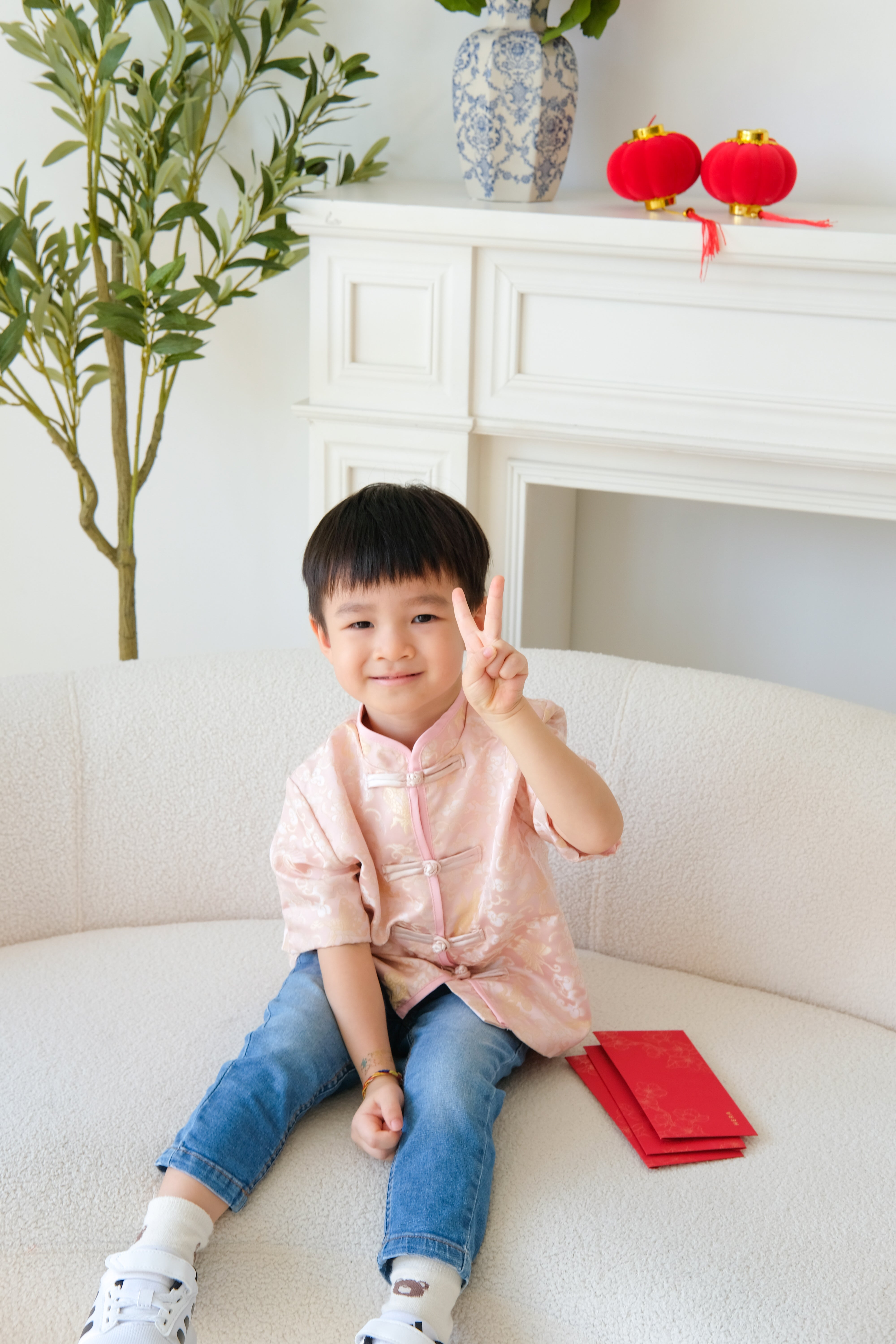 Man Modern Little Boy Samfu (Champagne Pink)