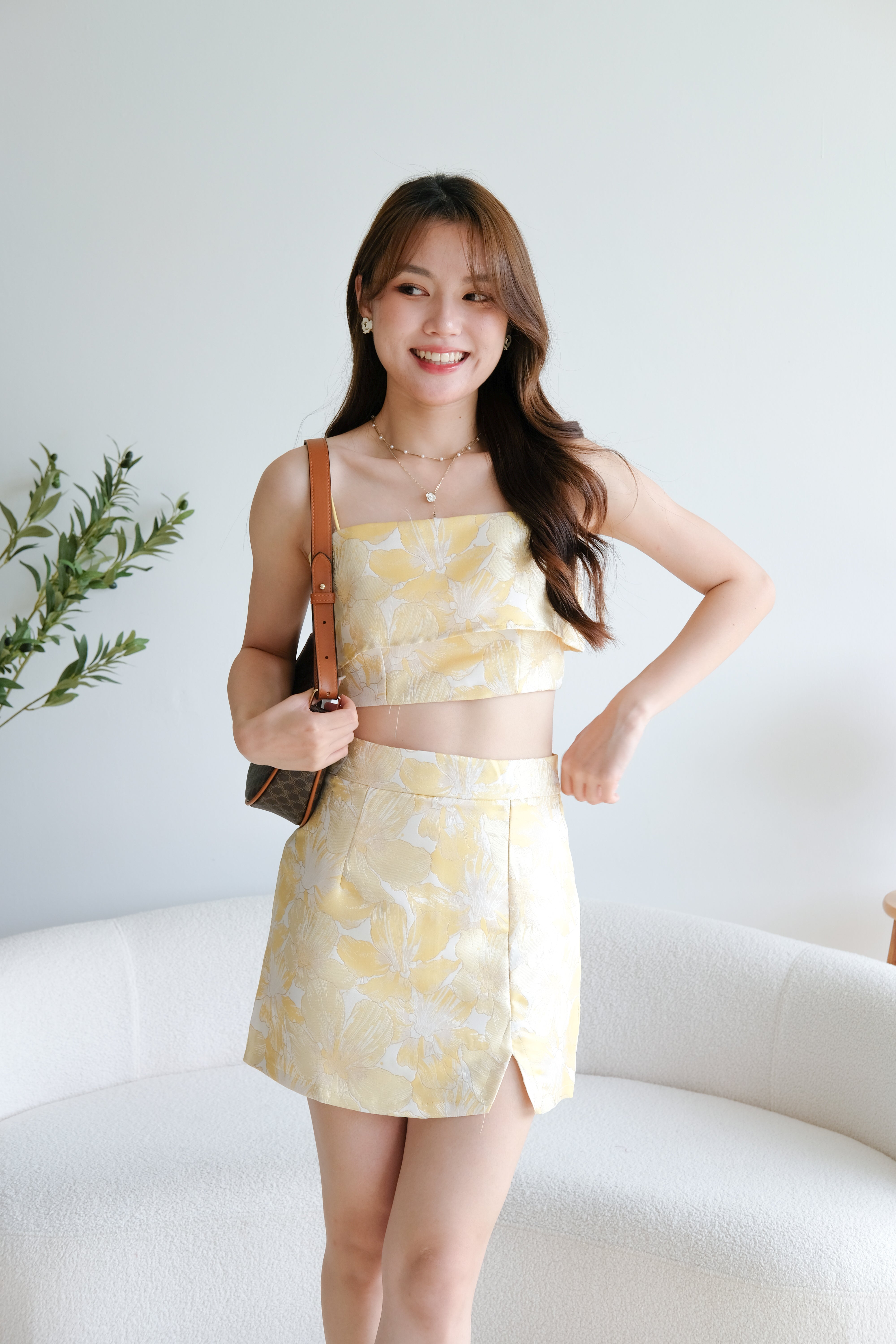 Hui Qi Floral Overlap Set (Yellow)