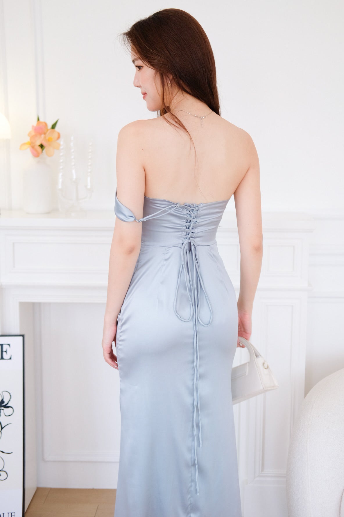 Ophelia Satin Mermaid Maxi Dress (Sage)
