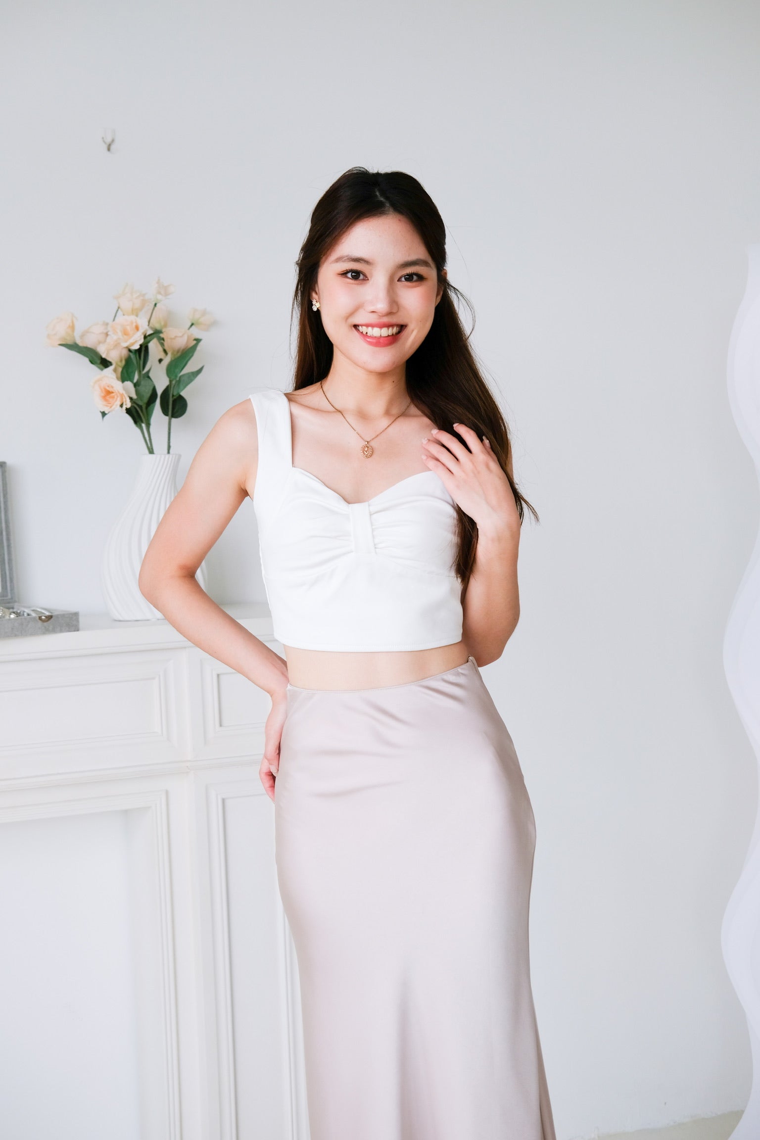 Willabel Bow Crop Top (White)