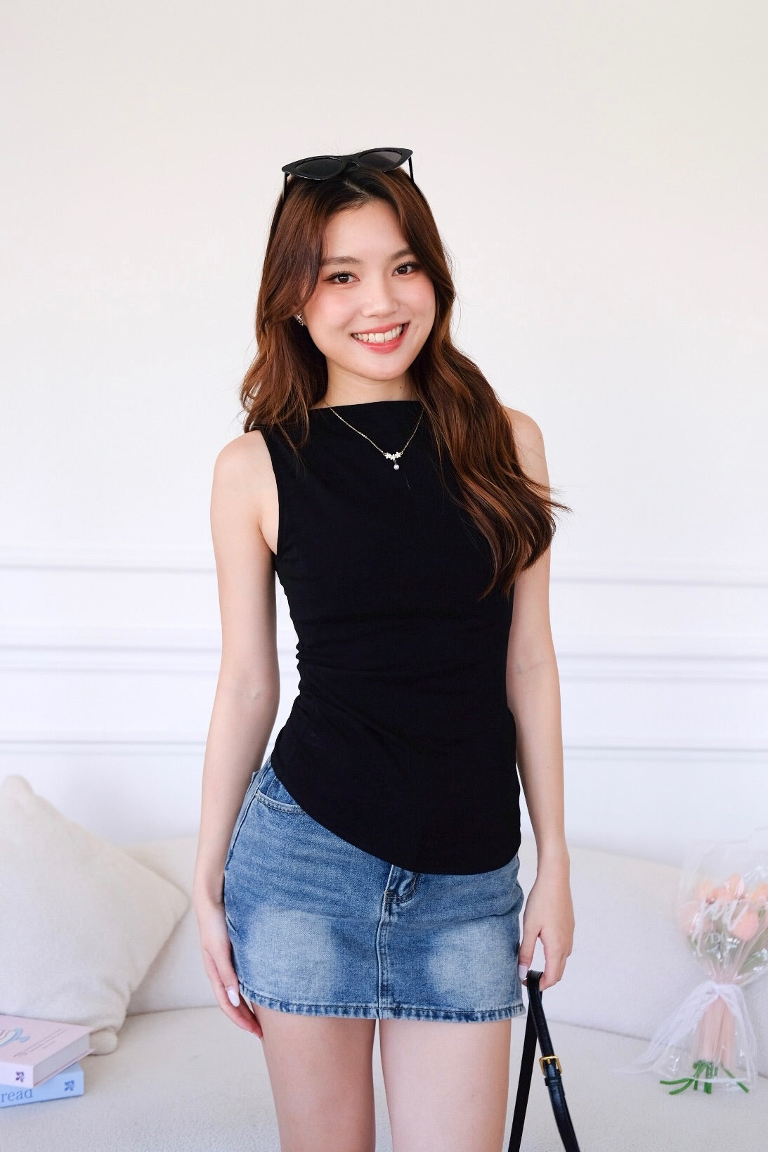 Levina Assymetrical Top (Black)