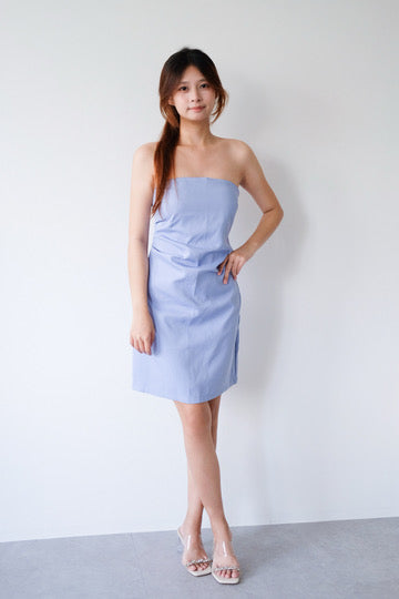 Blue Tube Mini Dress