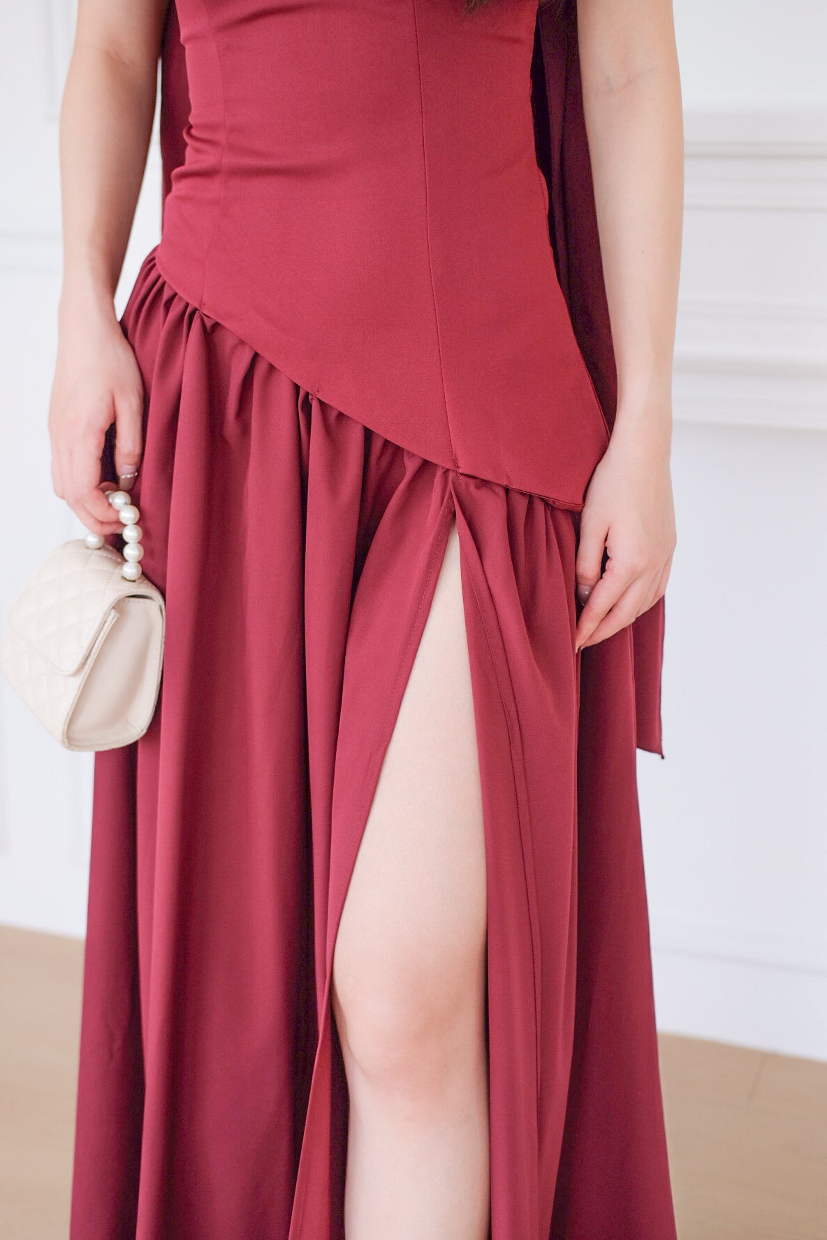 Kimberly Tube Sash Maxi Dress (Wine)