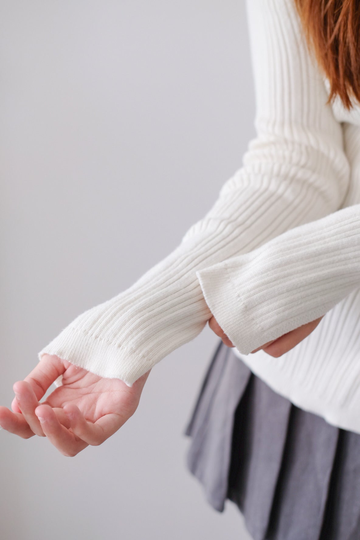 White Off-Shoulder Knit Top