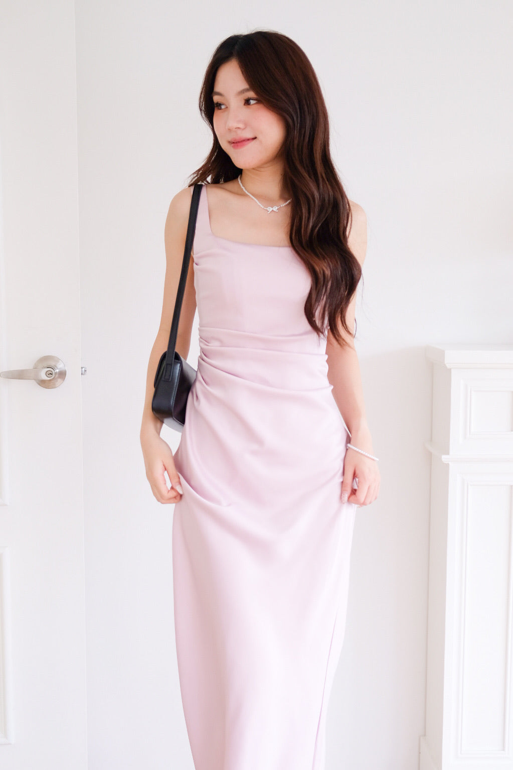 Adora Satin Mermaid Maxi Dress (Glacier Pink)