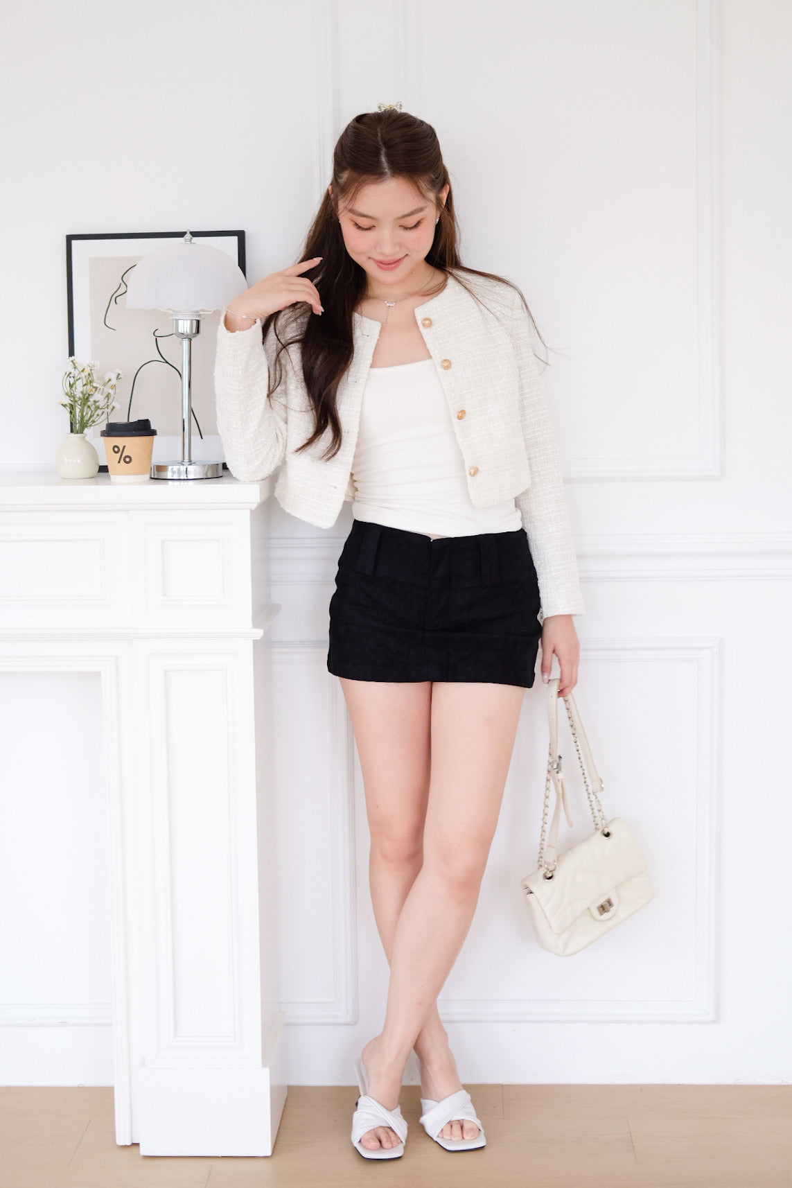 Éclair Tweed Outerwear (Cream) [ETA 10 Sept]