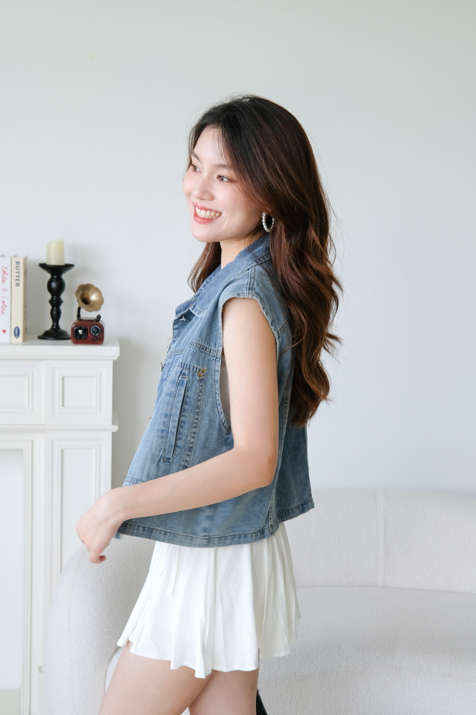 Sabby Denim Vest (Blue)