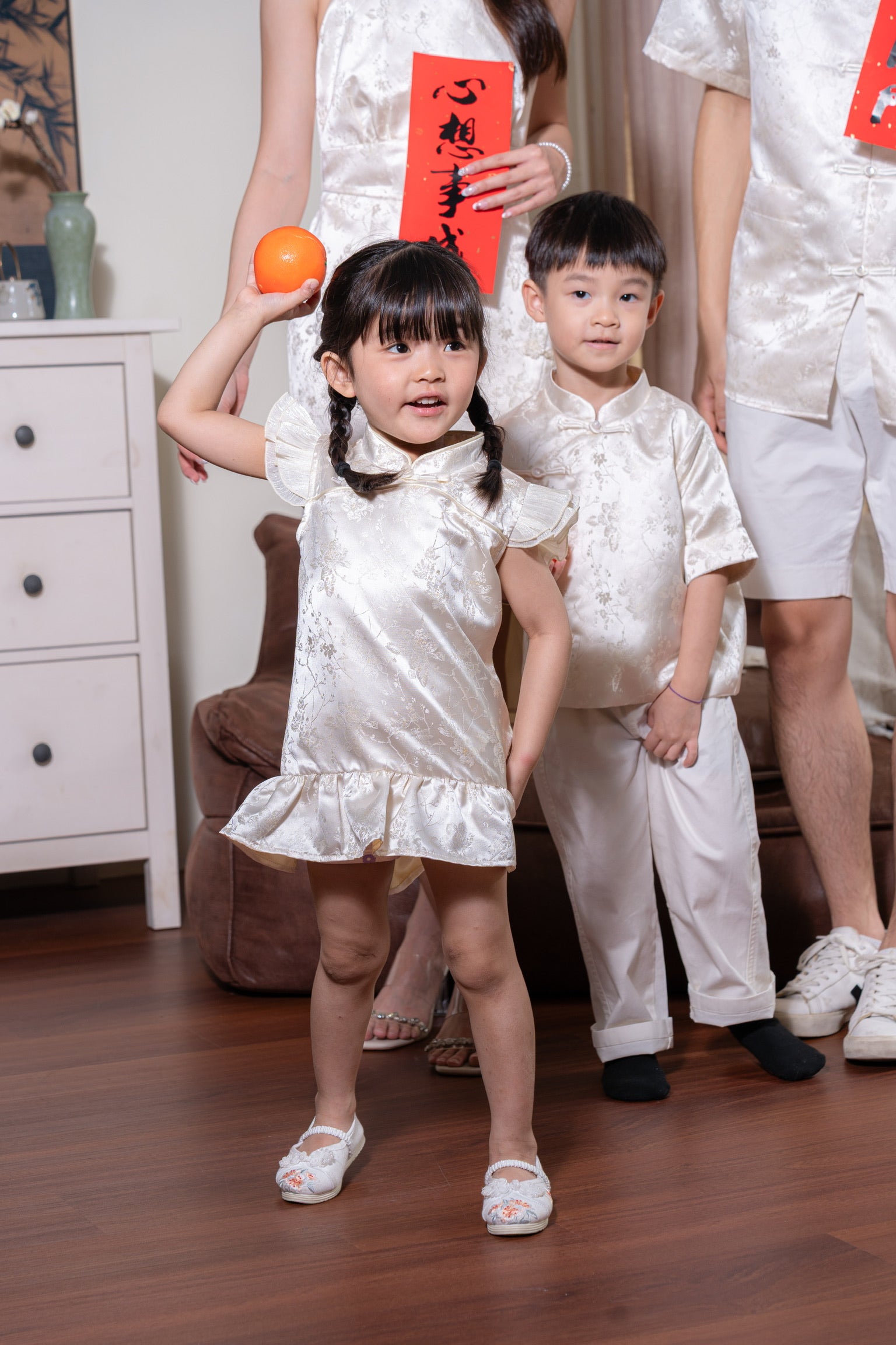 [ETA 15-21 Jan] 花禧团圆 Spring Reunion Girl Cheongsam (Cream)