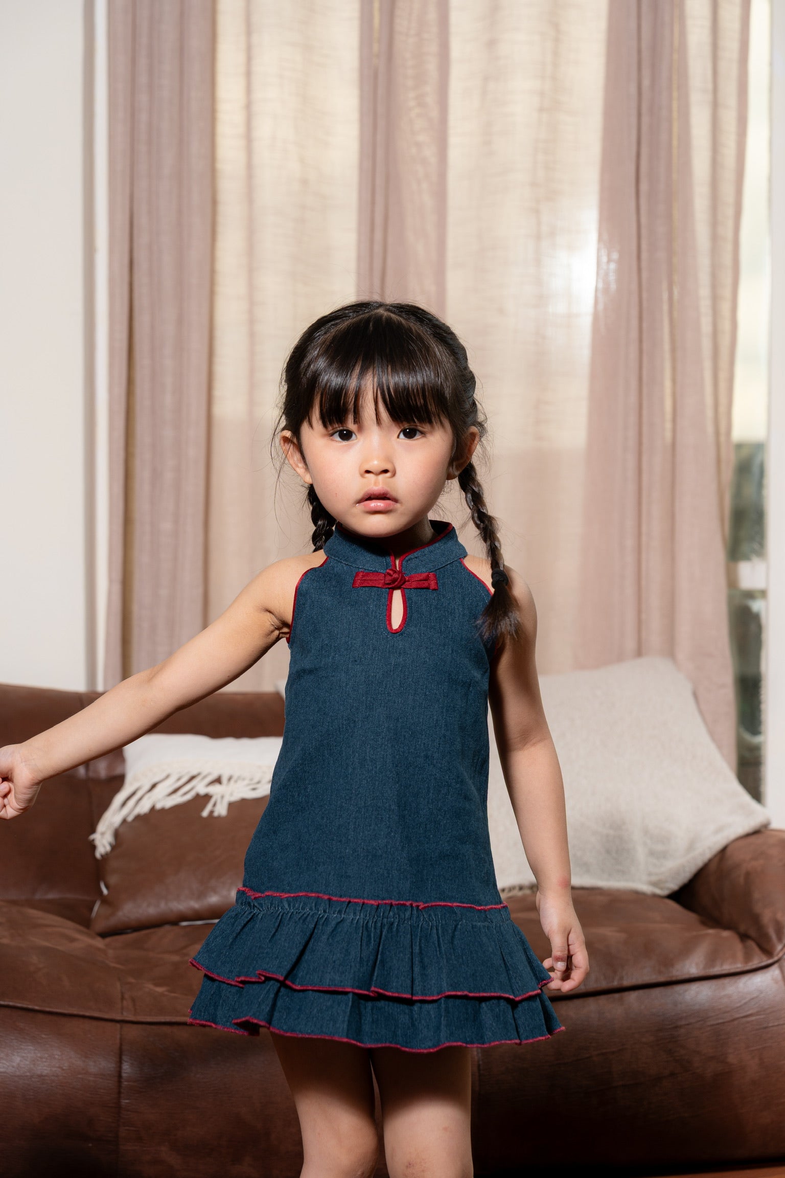 丹禧牛仔 Denim Joy Girl Cheongsam (Dark Blue)