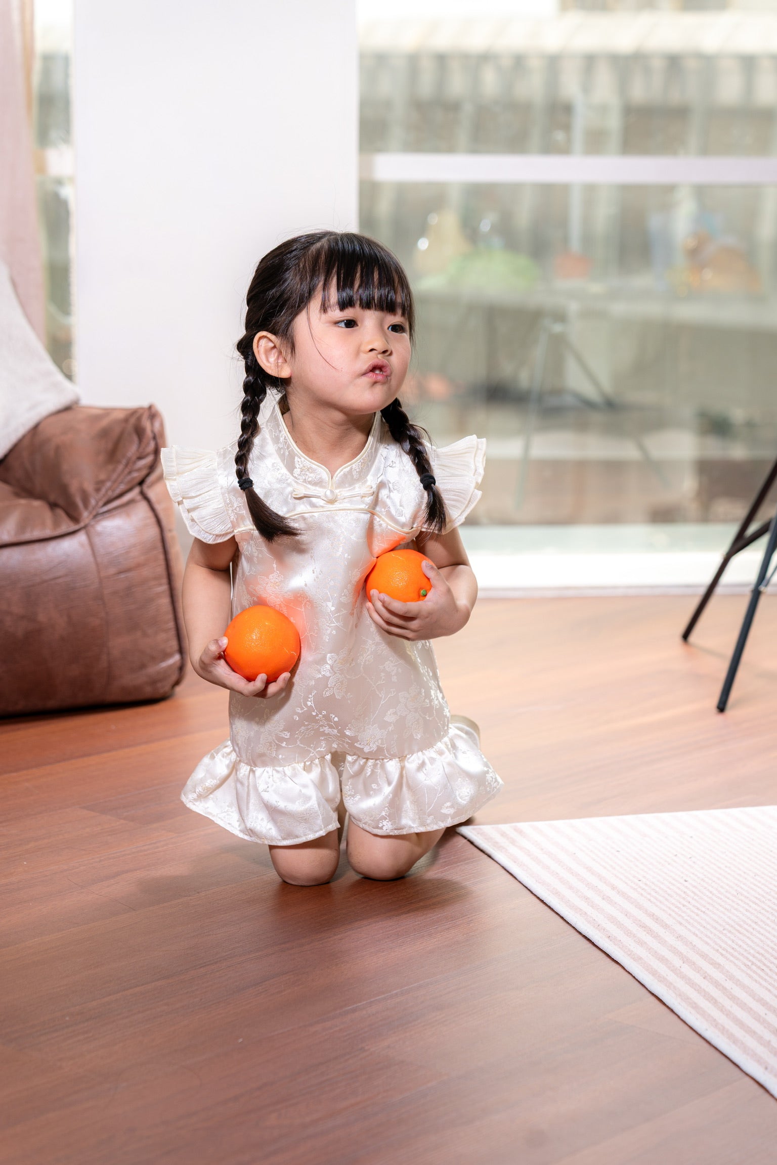 [ETA 15-21 Jan] 花禧团圆 Spring Reunion Girl Cheongsam (Cream)