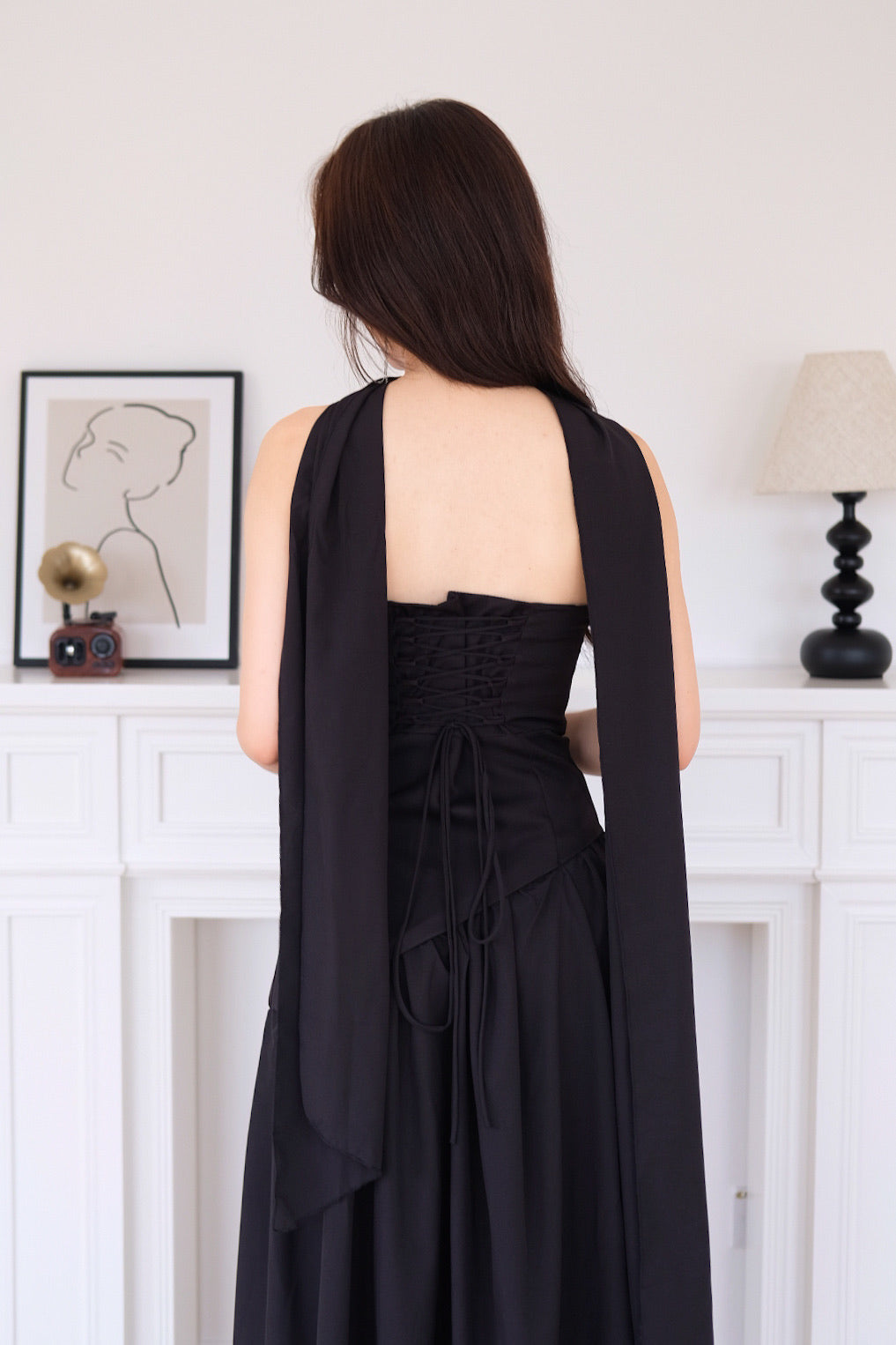 Kimberly Tube Sash Maxi Dress (Black)