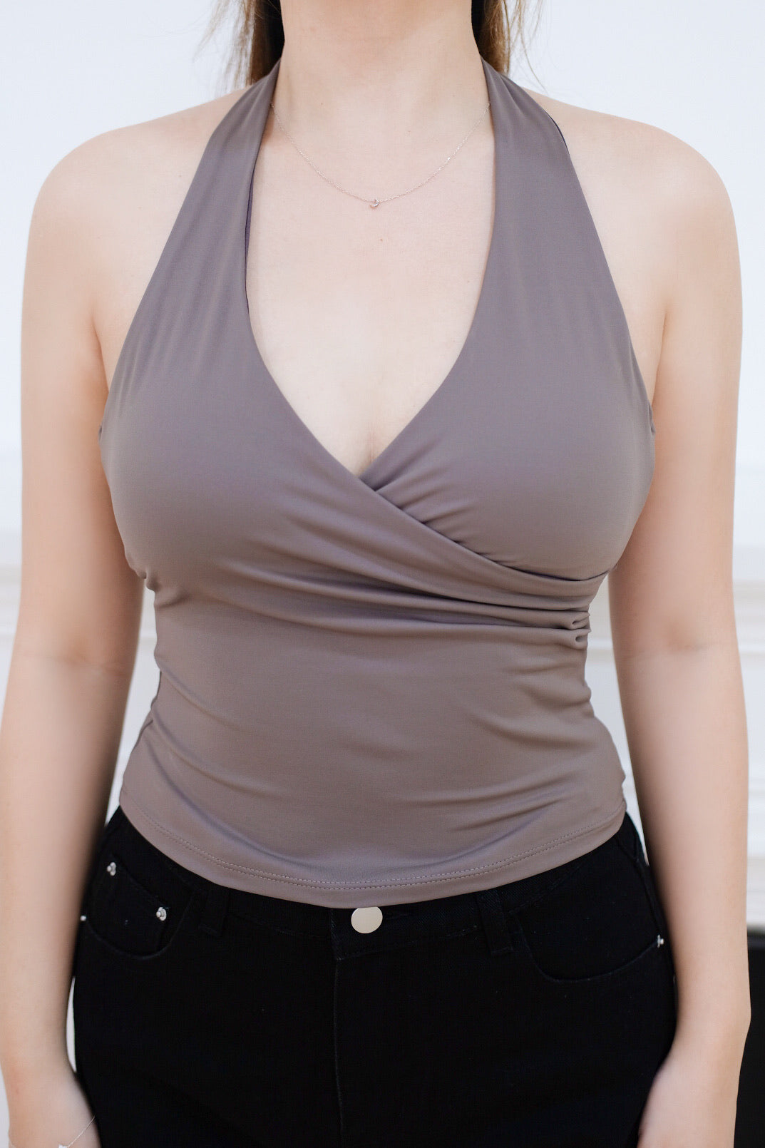 Chocolate Halter Padded Top