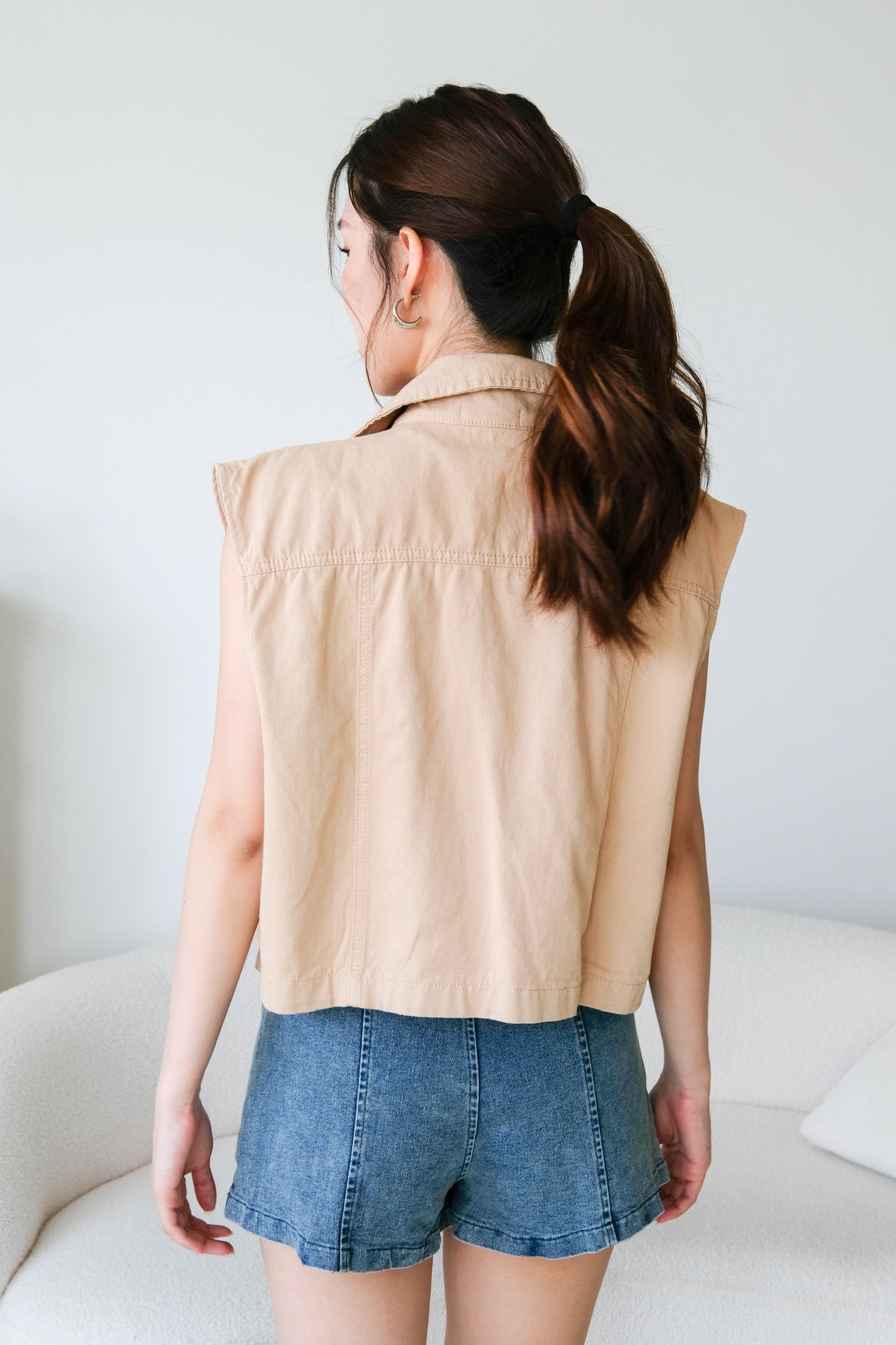 Sabby Denim Vest (Khaki)