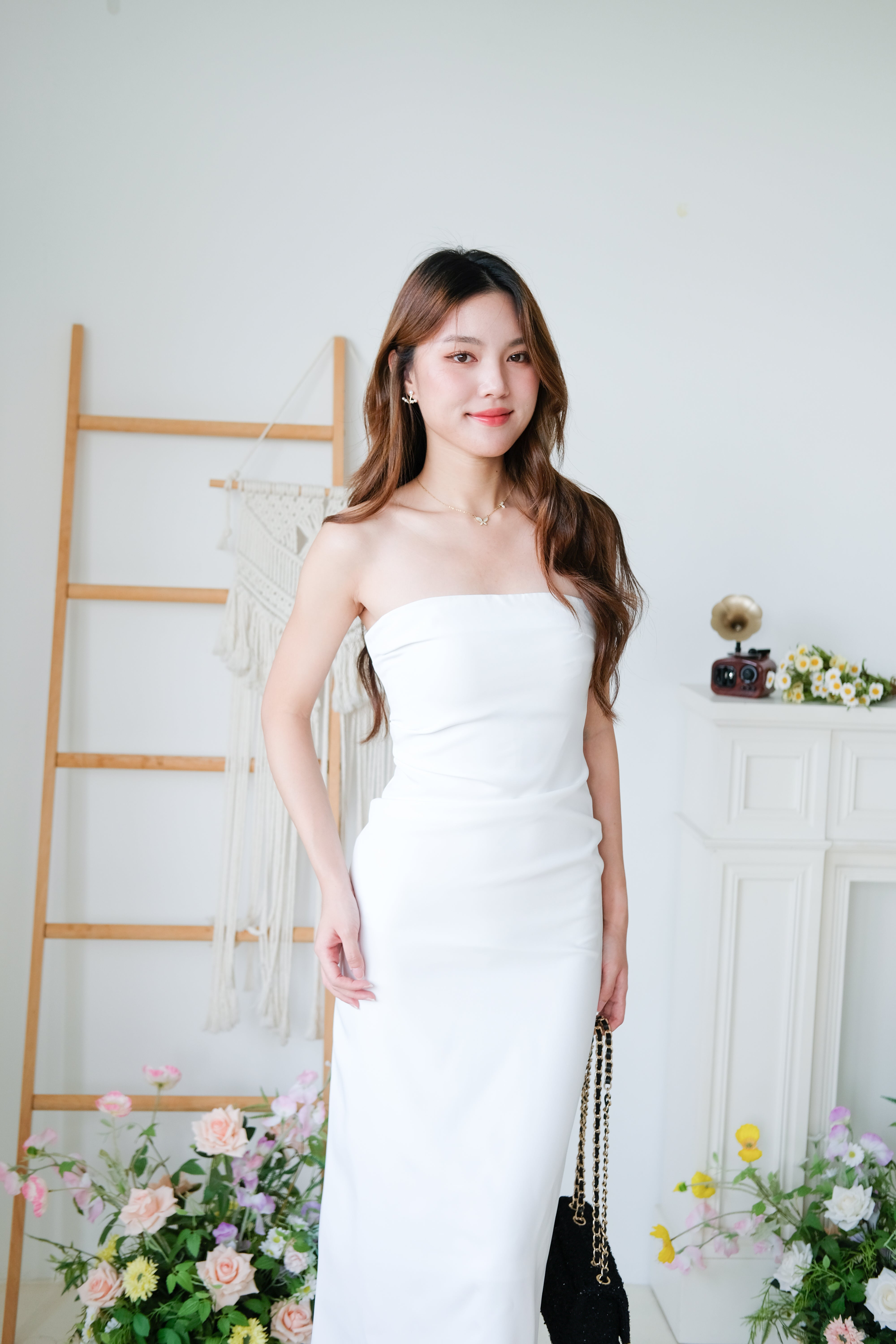 Whitney Tube Maxi Dress (White)