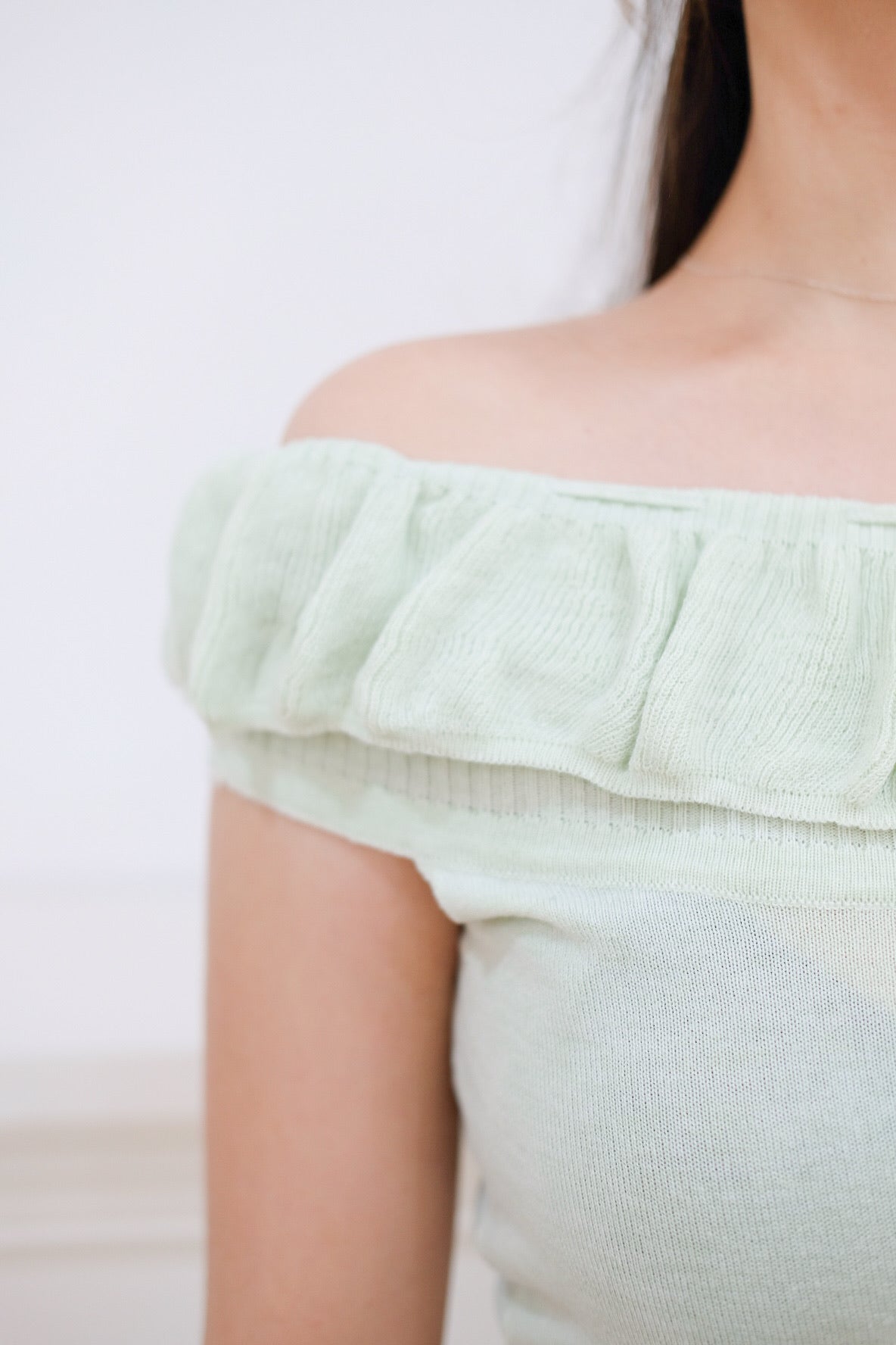 Light Green Ruffle Top