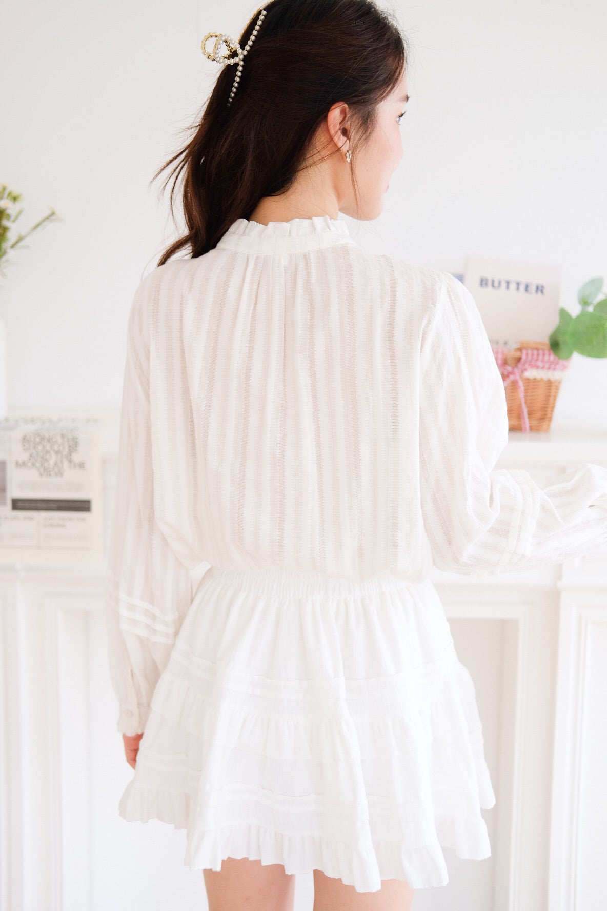 Solea Boho Pleated Blouse (Cream)