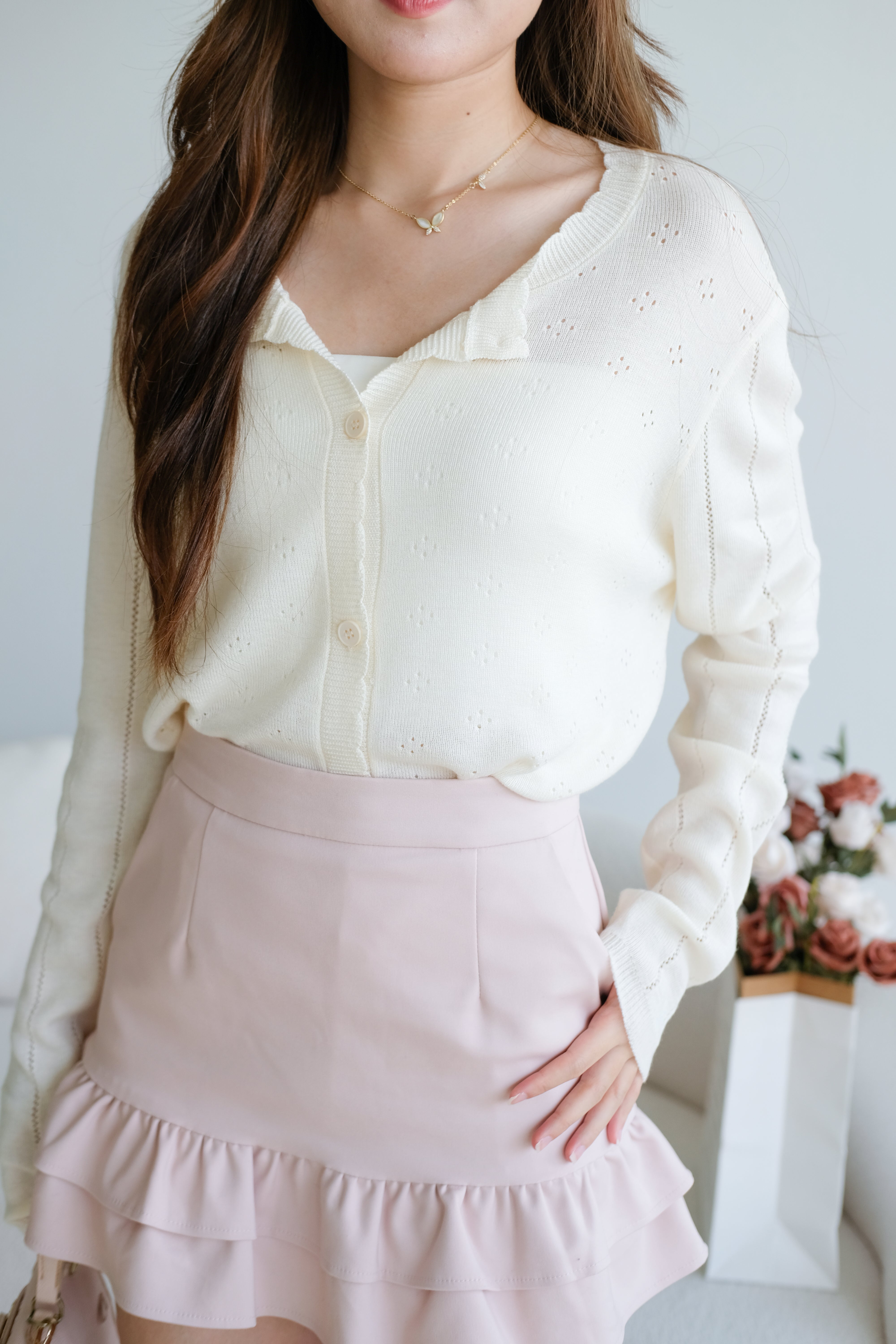 Kasley Light Knit Cardigan (Beige)