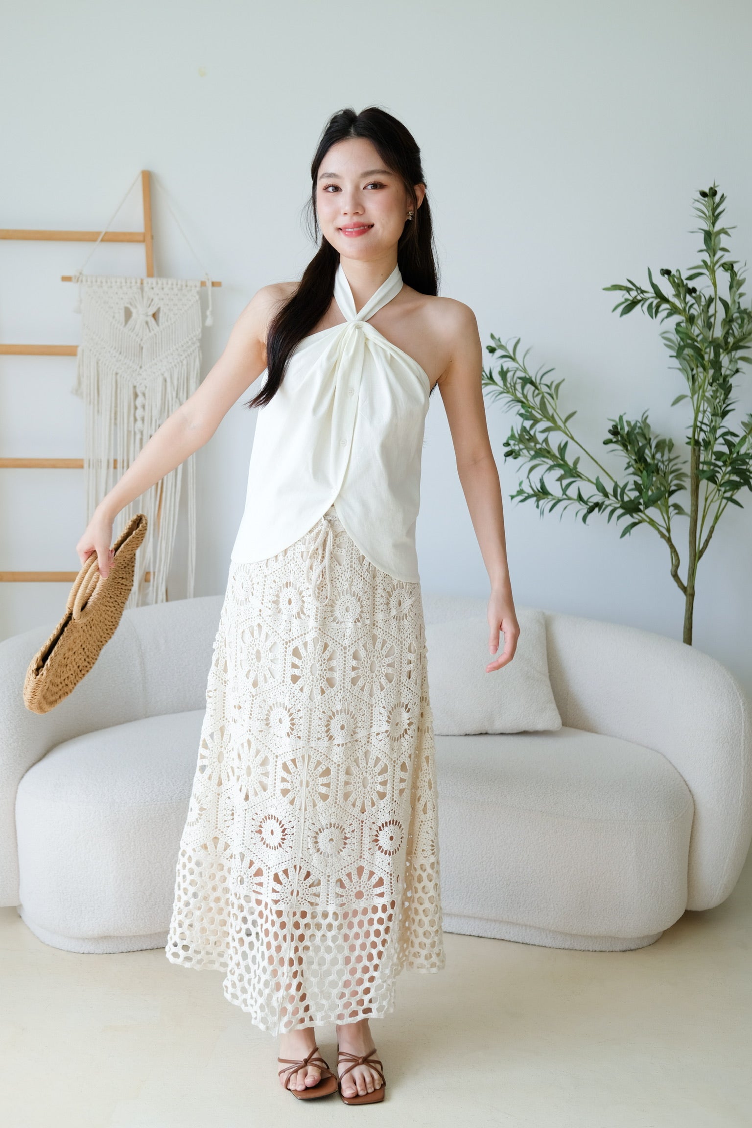 Naylie Halter Muji Top (Cream)