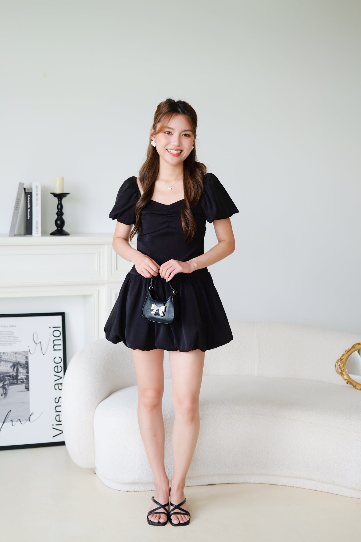 Lucy Sweetheart Bubble Dress (Black)