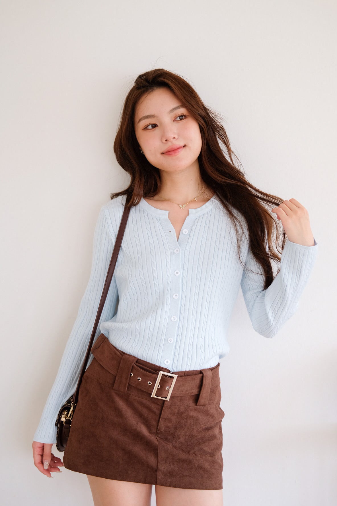 Kendall Belt Low Waist Skorts (Mocha)