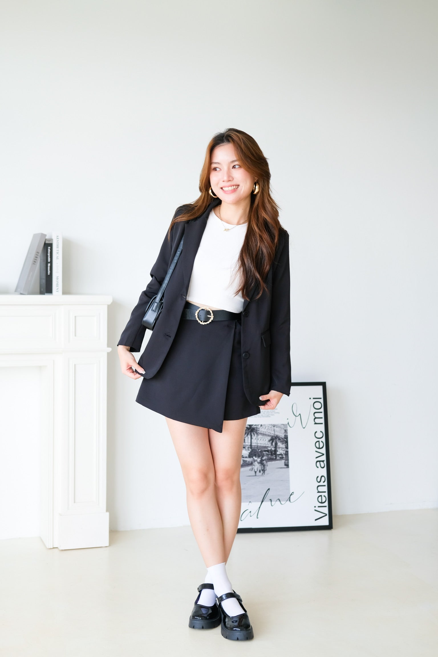 In A Meeting Collared Blazer (Black)