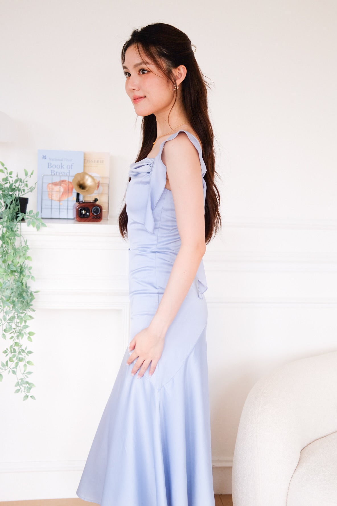 Marina Ruffle Mermaid Maxi Dress (Frost Blue)