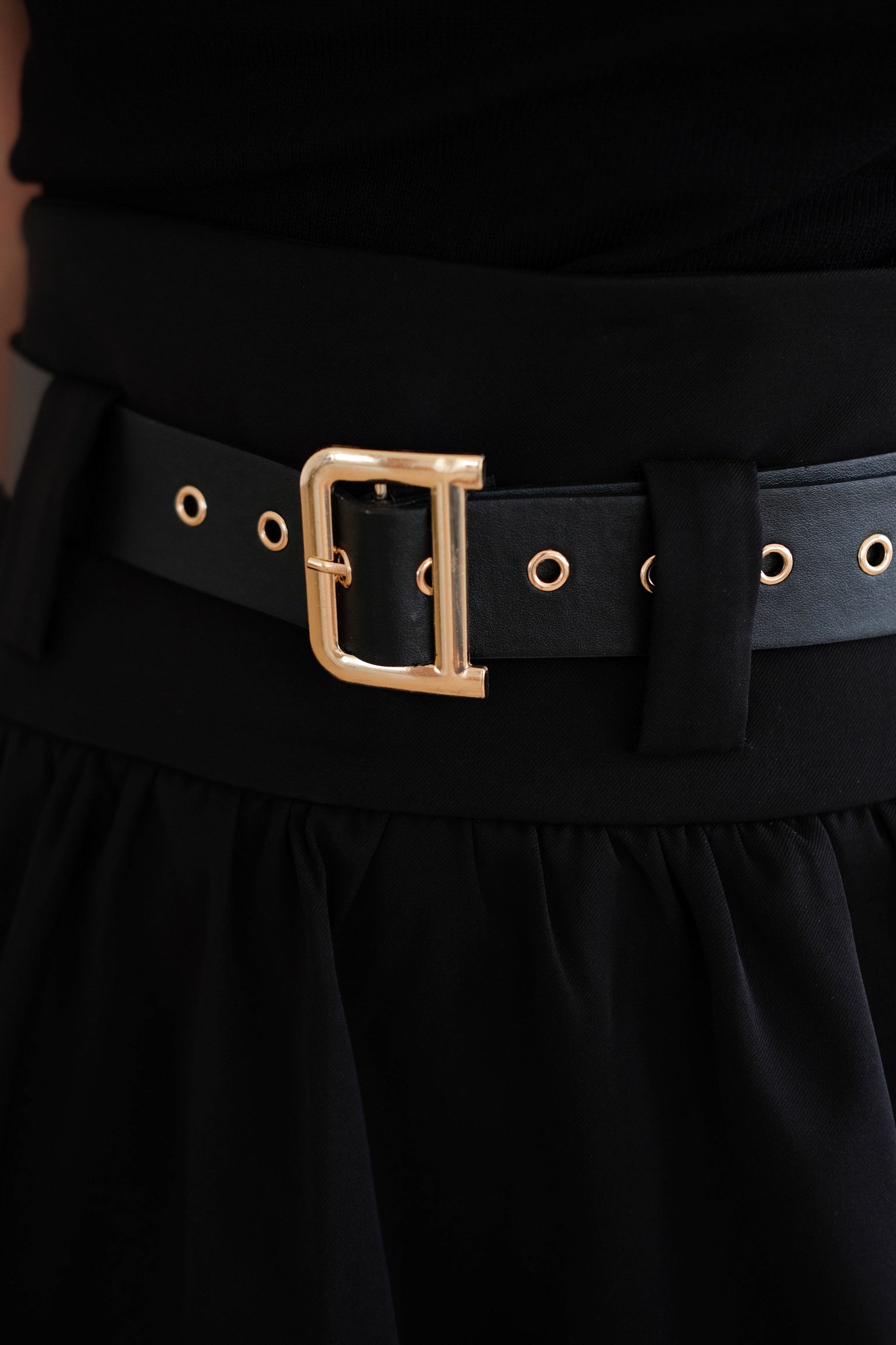 Rookie Belted Bubble Skirt (Black)