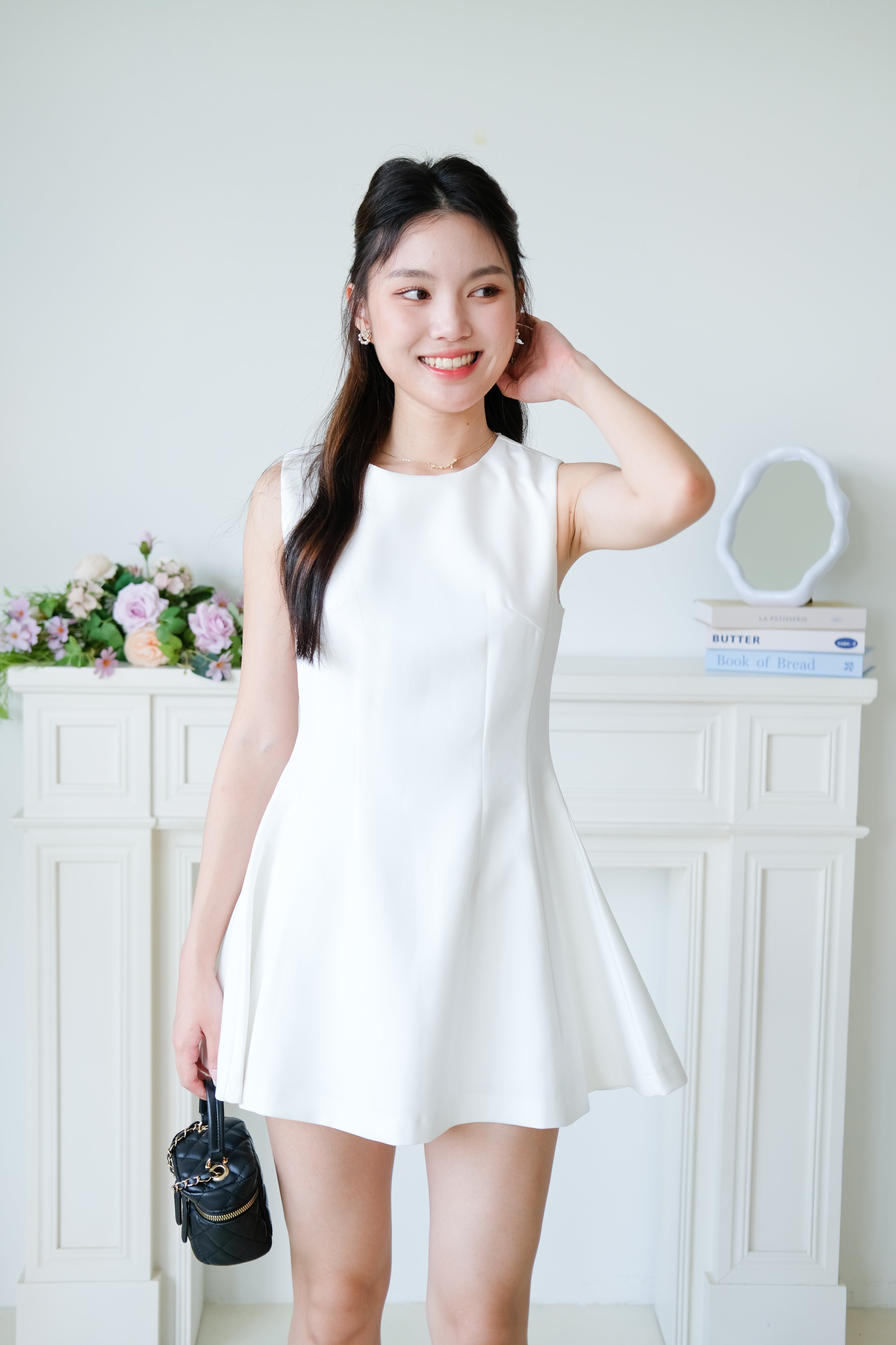 Tasya Skater Dress (White)