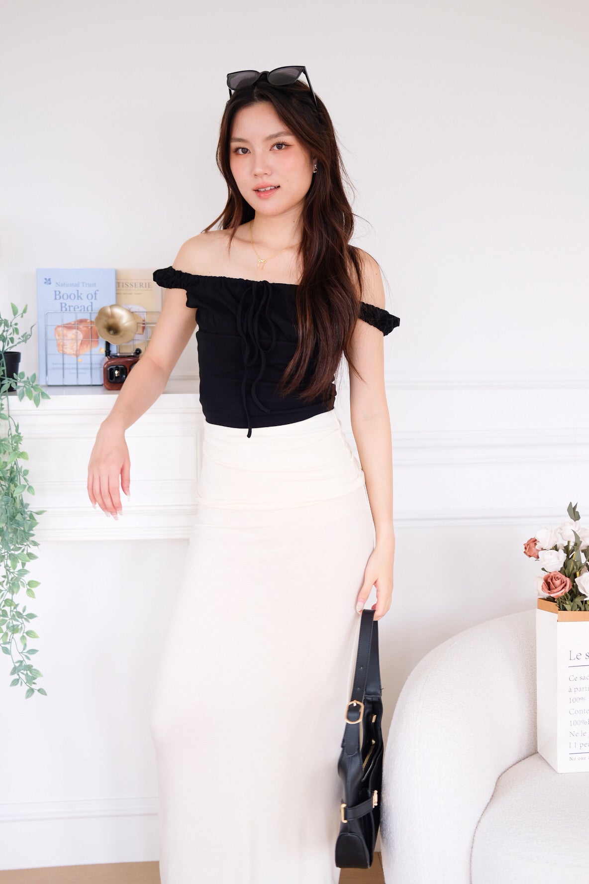 Sienna Cotton Maxi Skirt (Cream) [ ETA 26 Aug ]