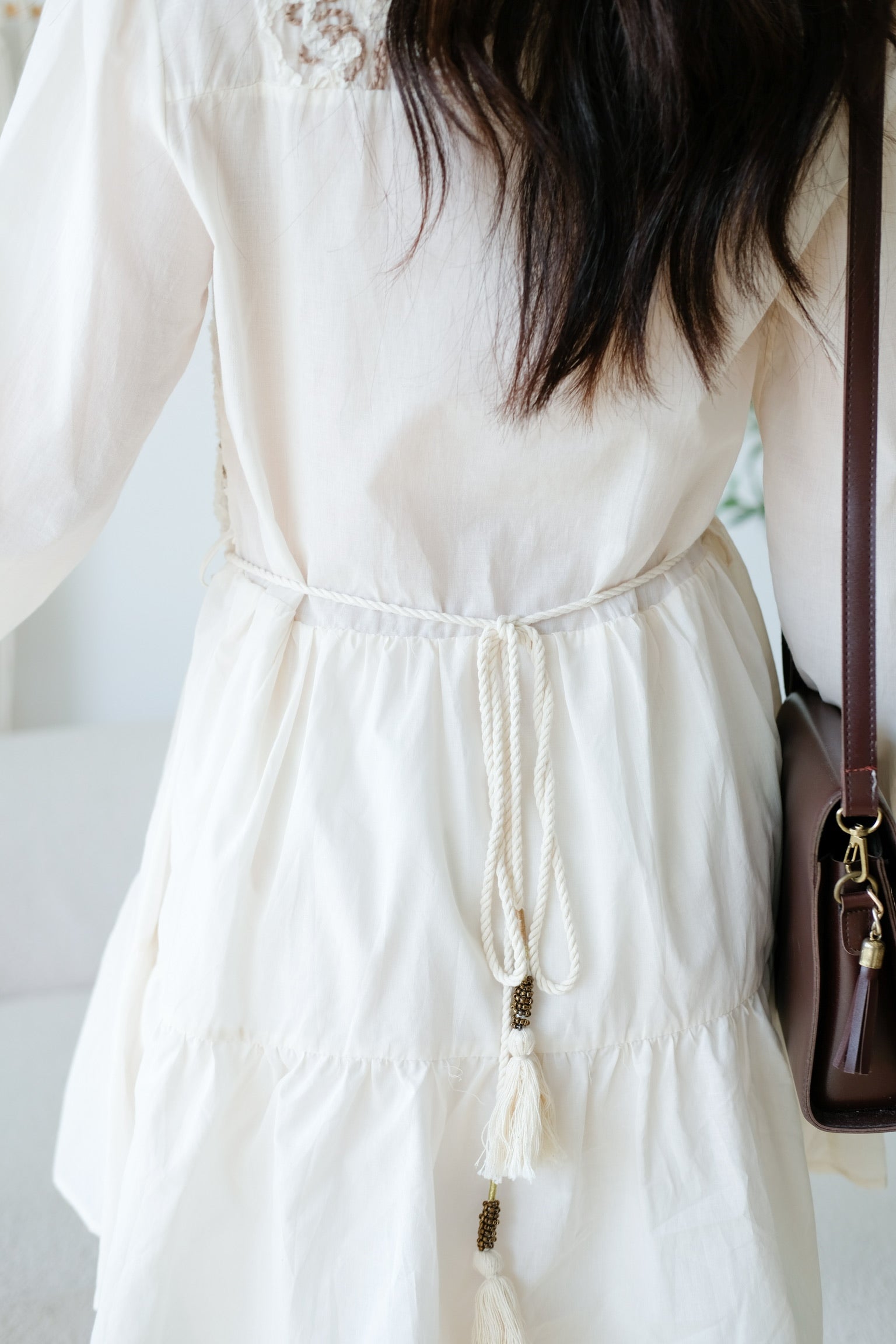 Isla Bohemian Babydoll Dress (Cream)