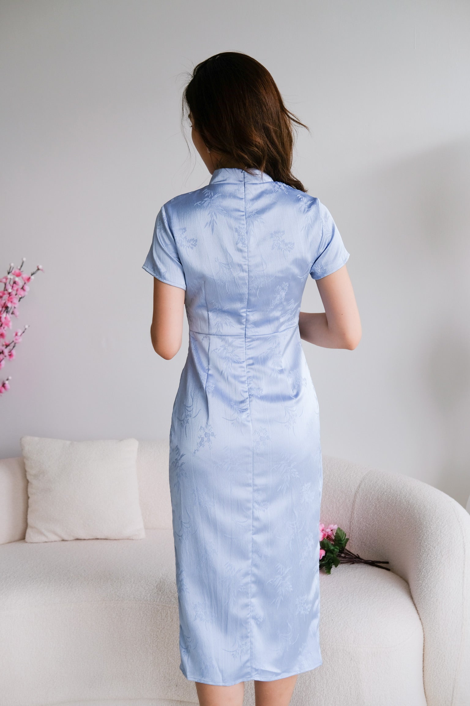 Le Yan Midi Cheongsam (Pastel Blue)