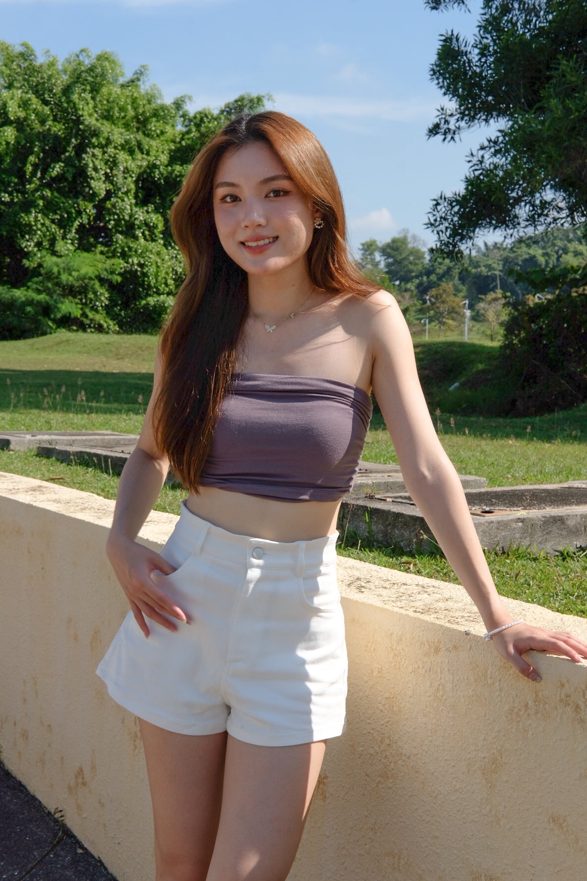Absolute Denim High Waist Shorts (White)