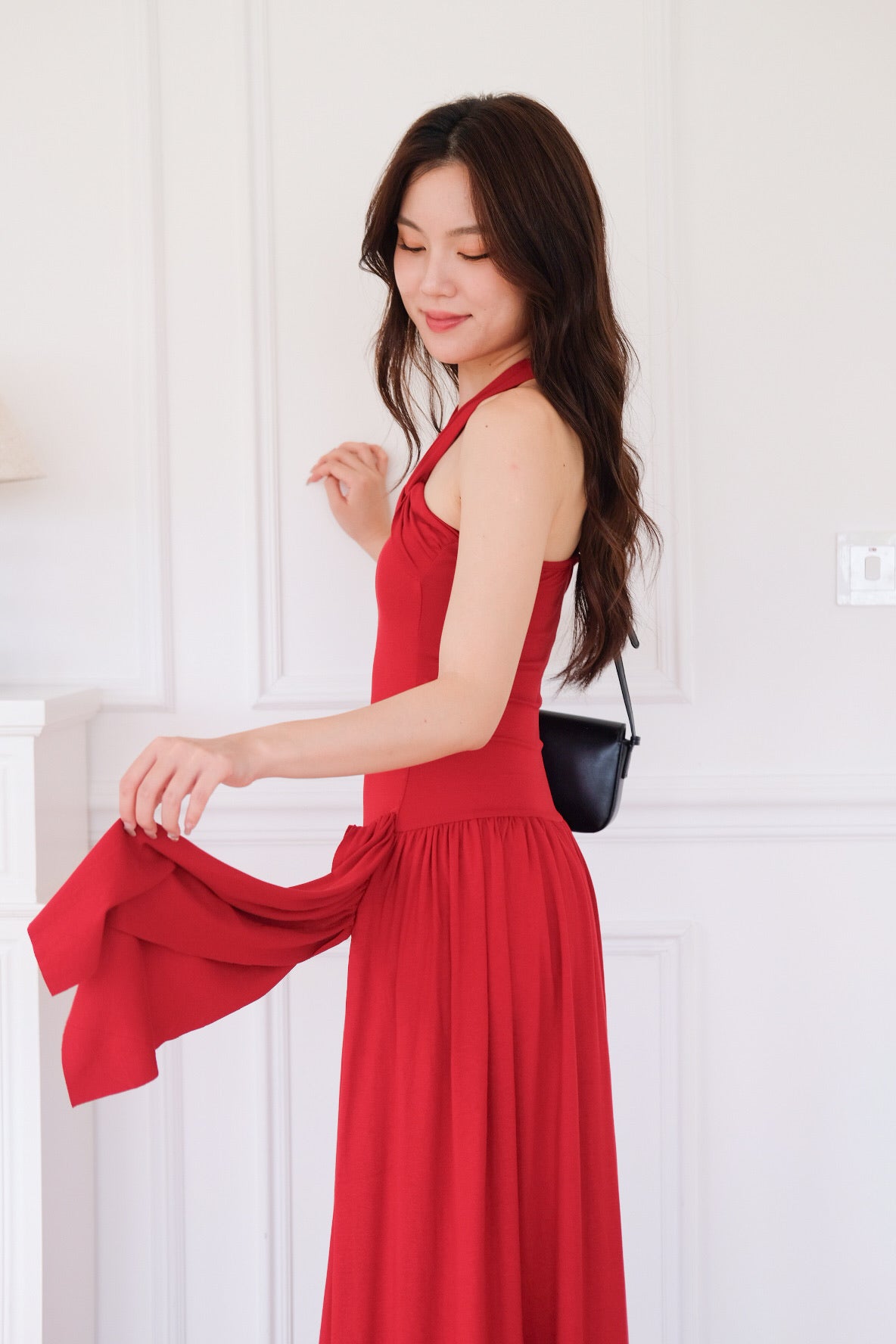 Jessy Toga Cotton Maxi Dress (Ruby Red)