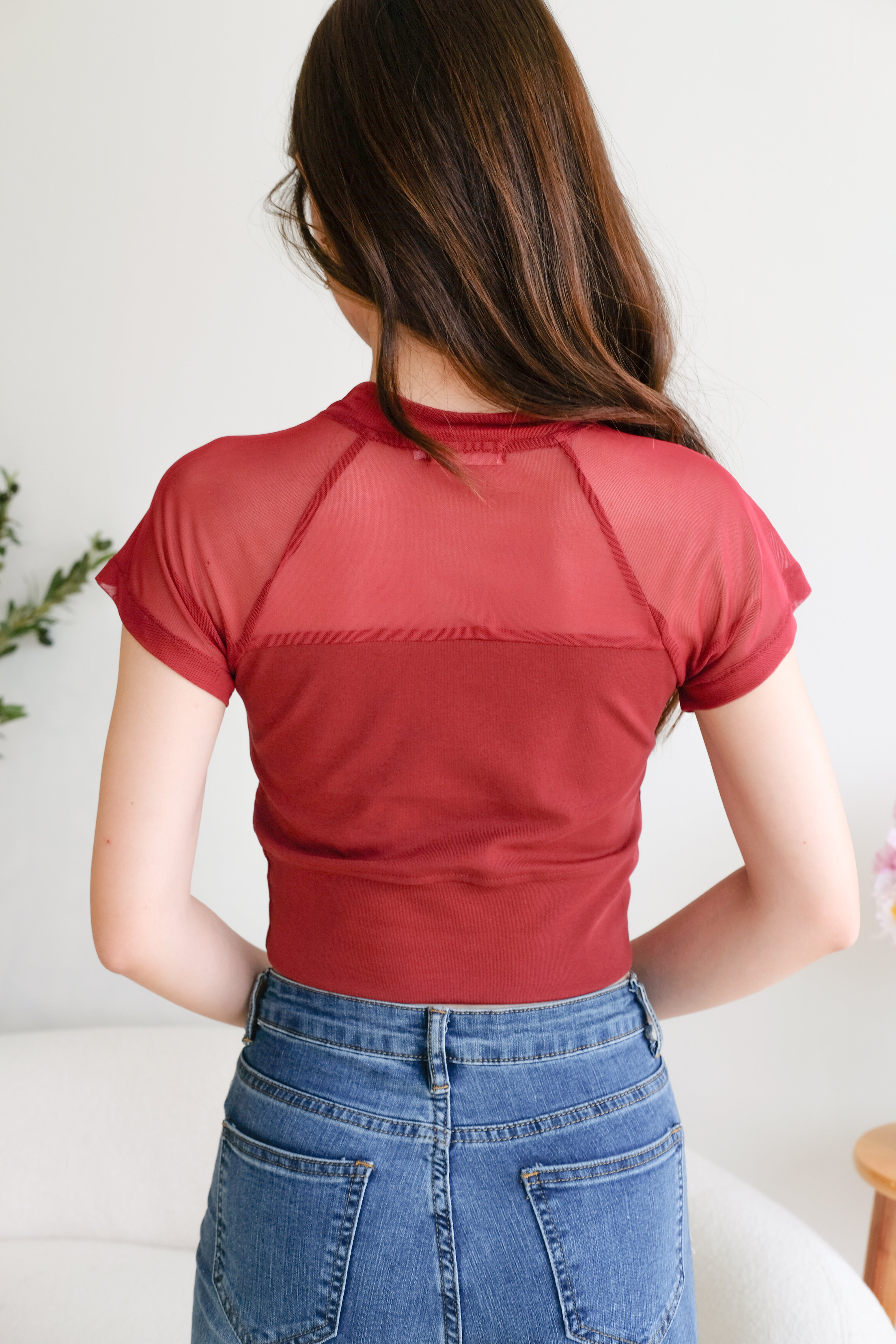 En Basic Cheongsam Top (Maroon)