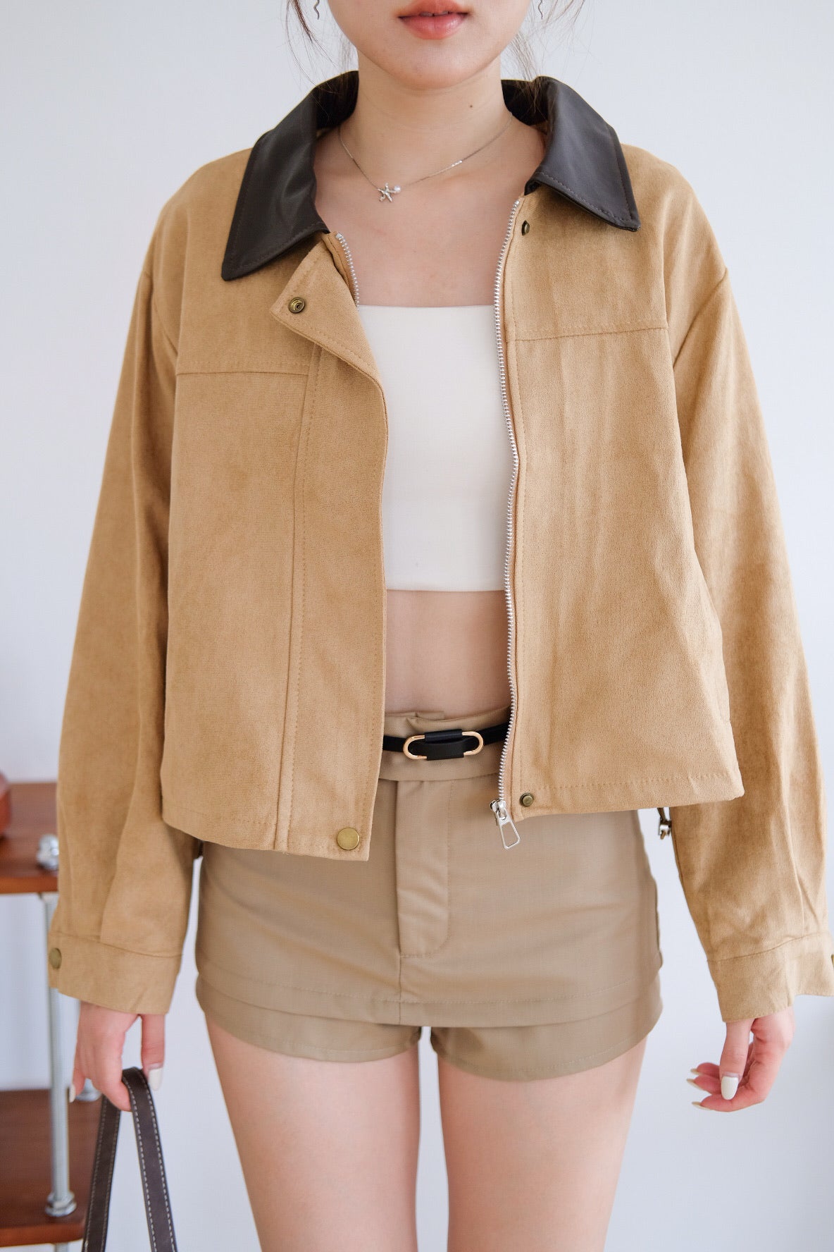 Georgie Suede Jacket (Camel Brown)