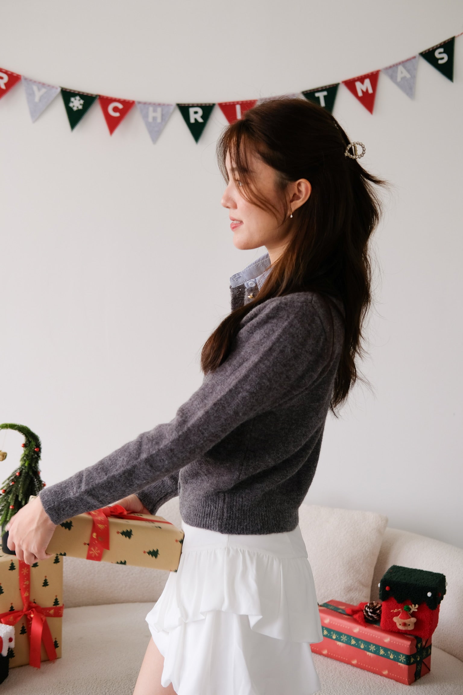 Celine Sweater Shirt (Dark Grey)