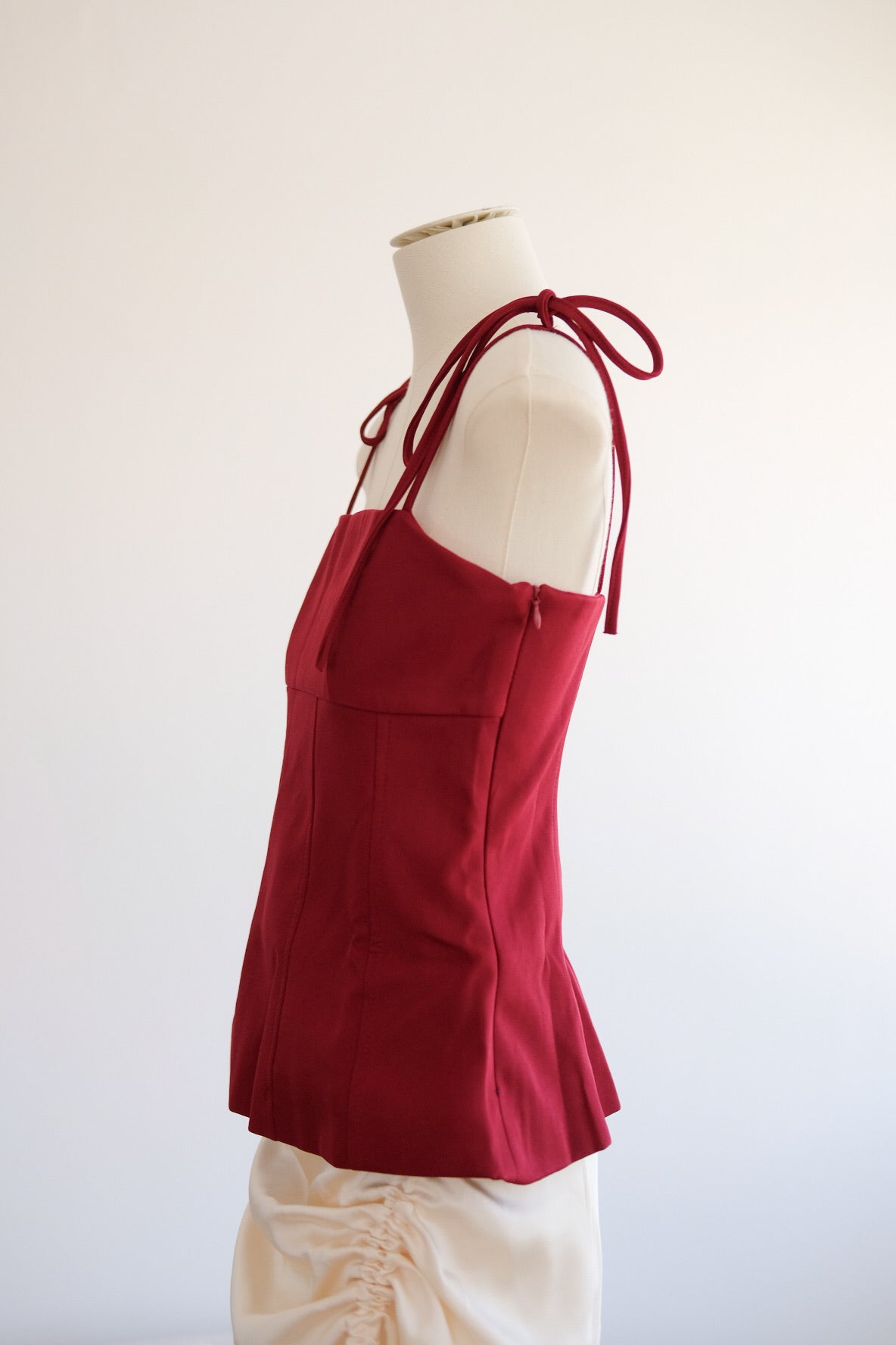 Red Ribbon Tie Flare Top